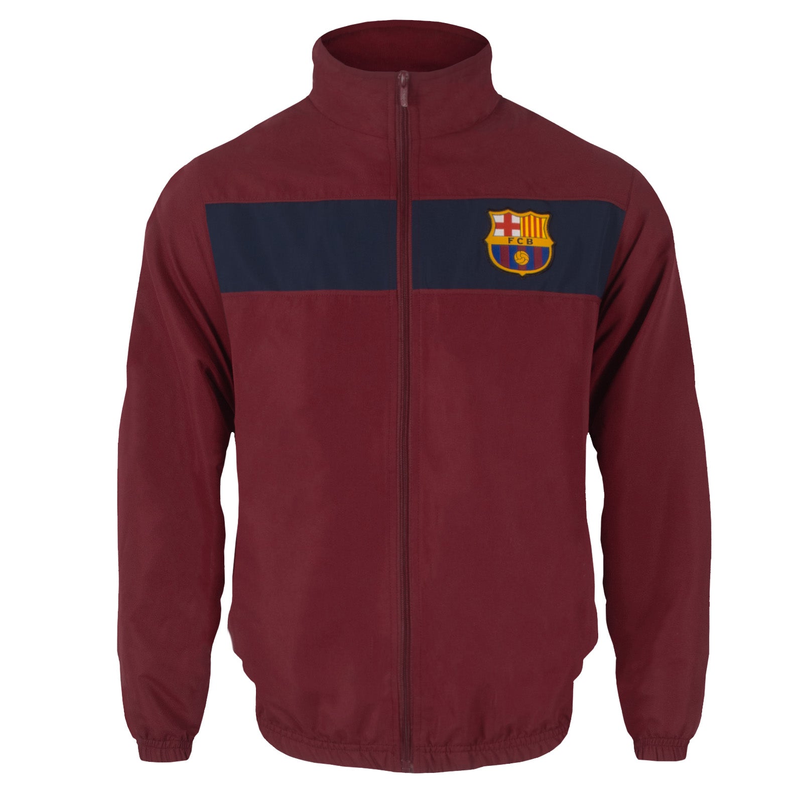 FC Barcelona adults tracksuit in navy blue with club crest to chest and left thigh
