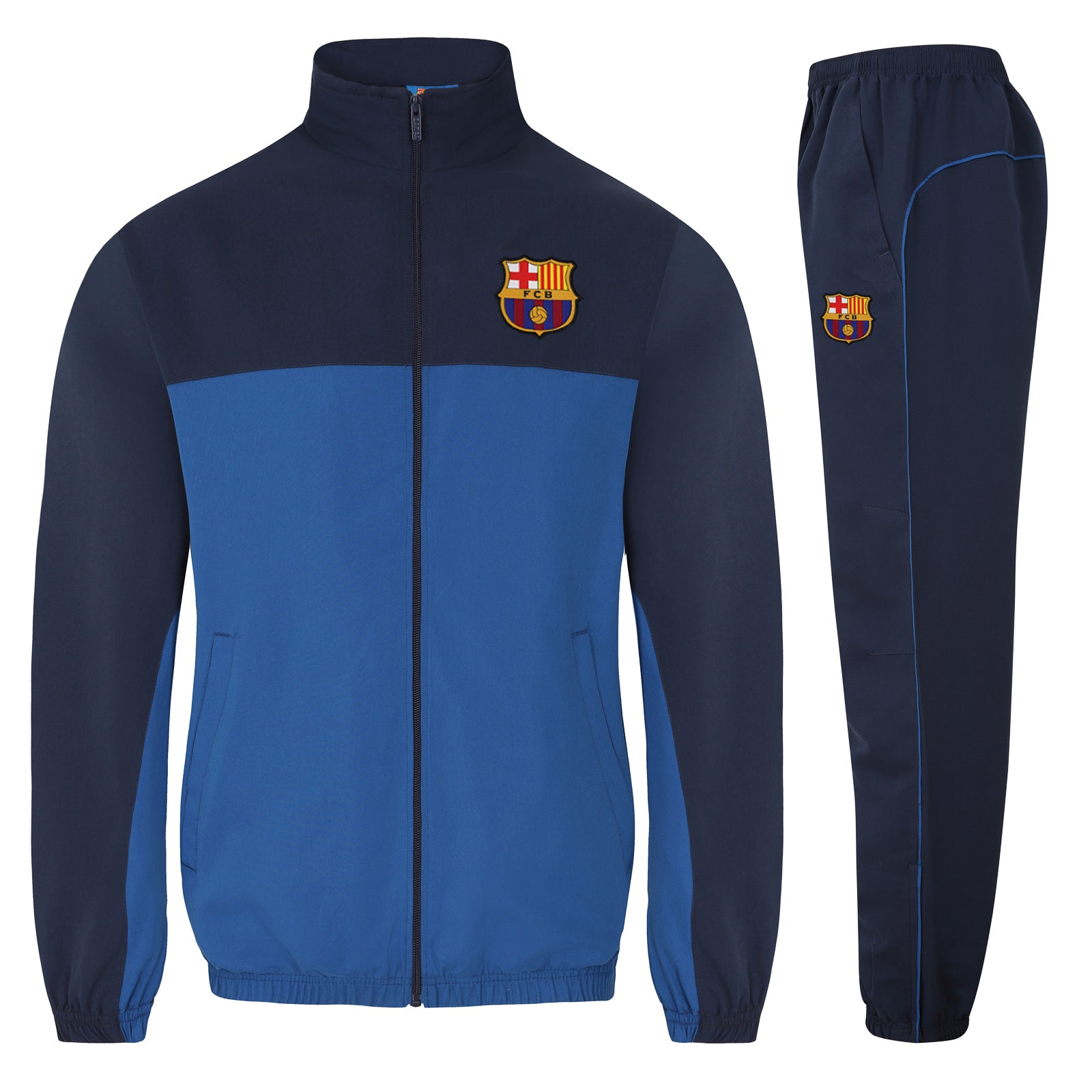 FC Barcelona adults tracksuit in reflex blue with club crest to chest and left thigh