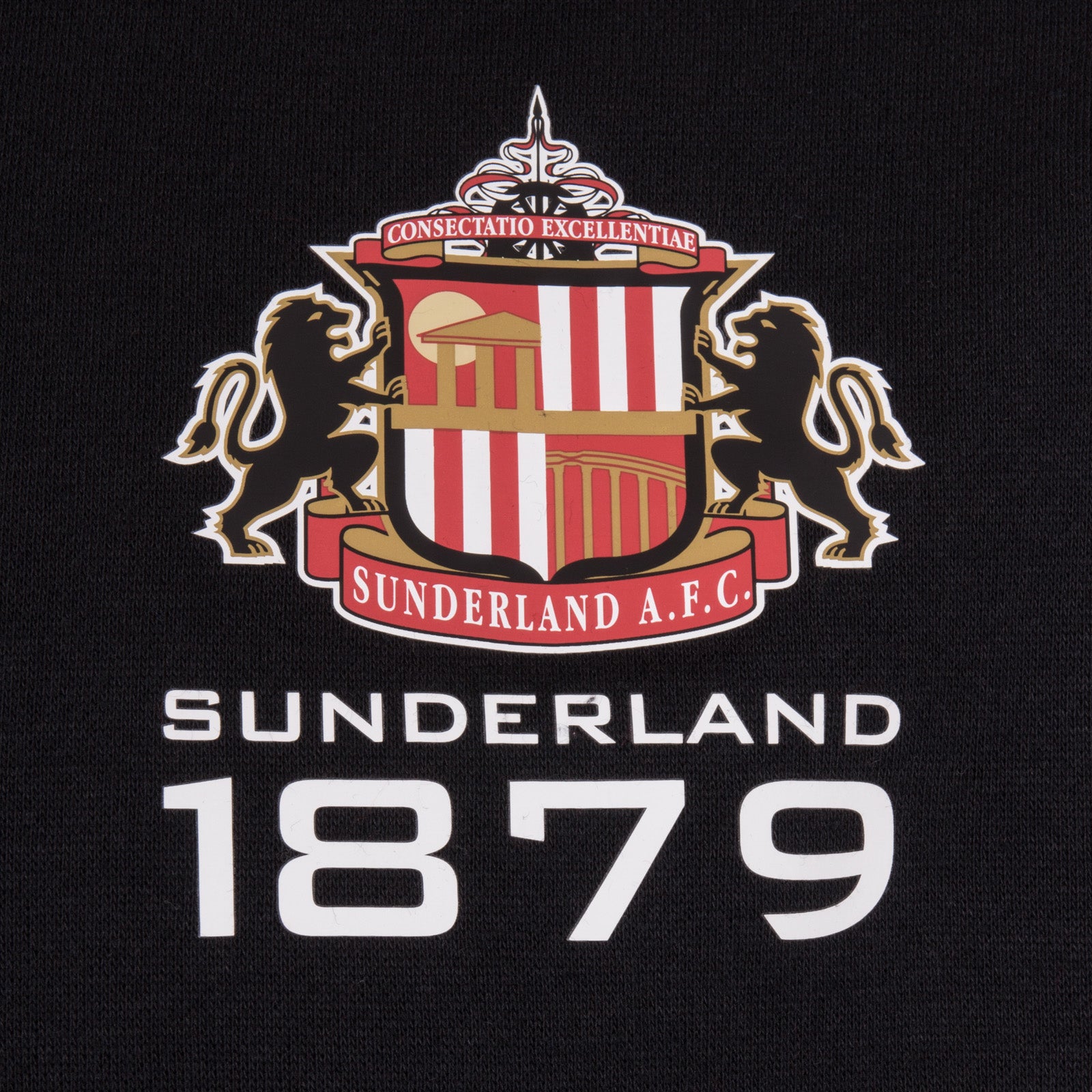 Sunderland adults zip hoodie in black with club crest on the left chest.