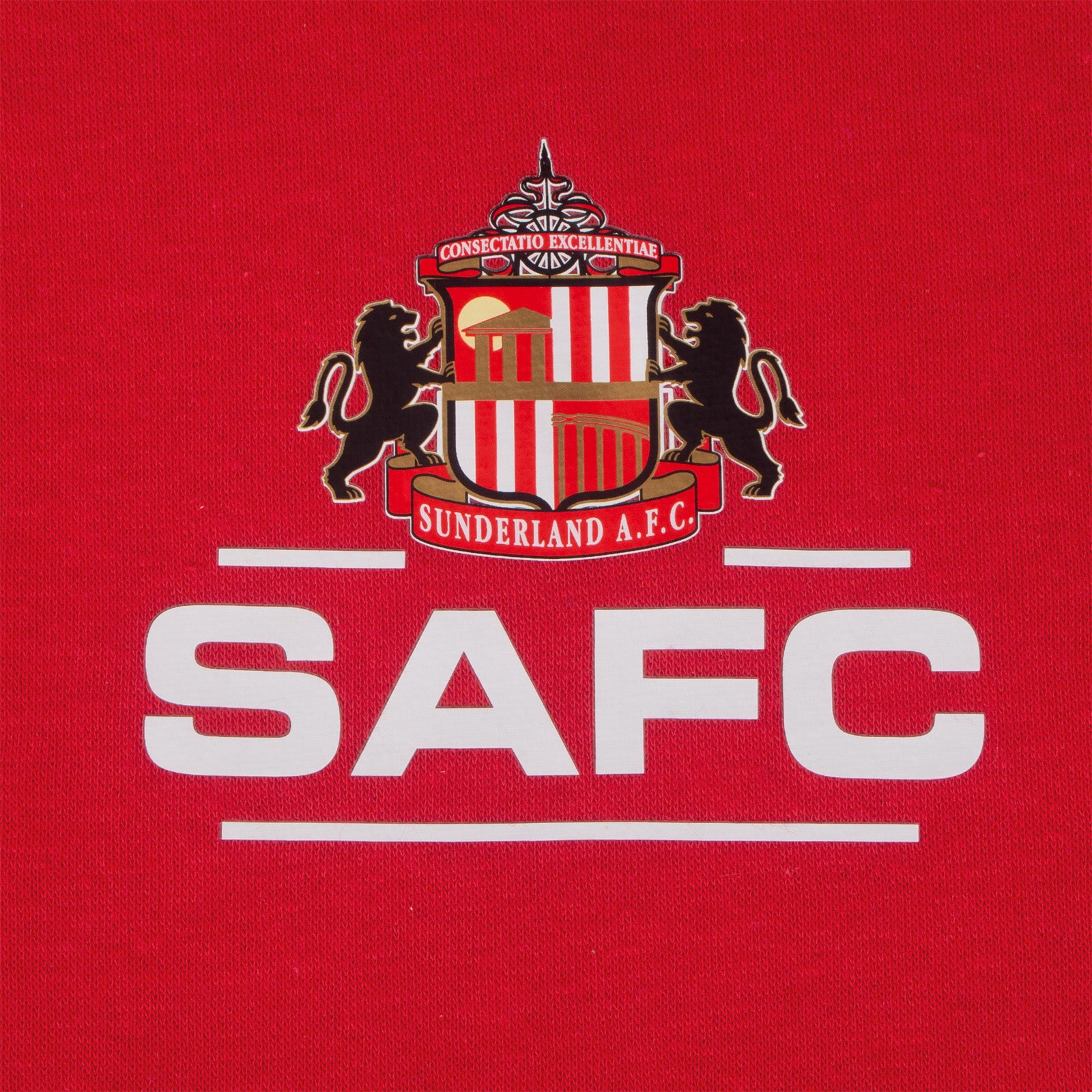 Sunderland adults zip hoodie in red with club crest on the left chest.