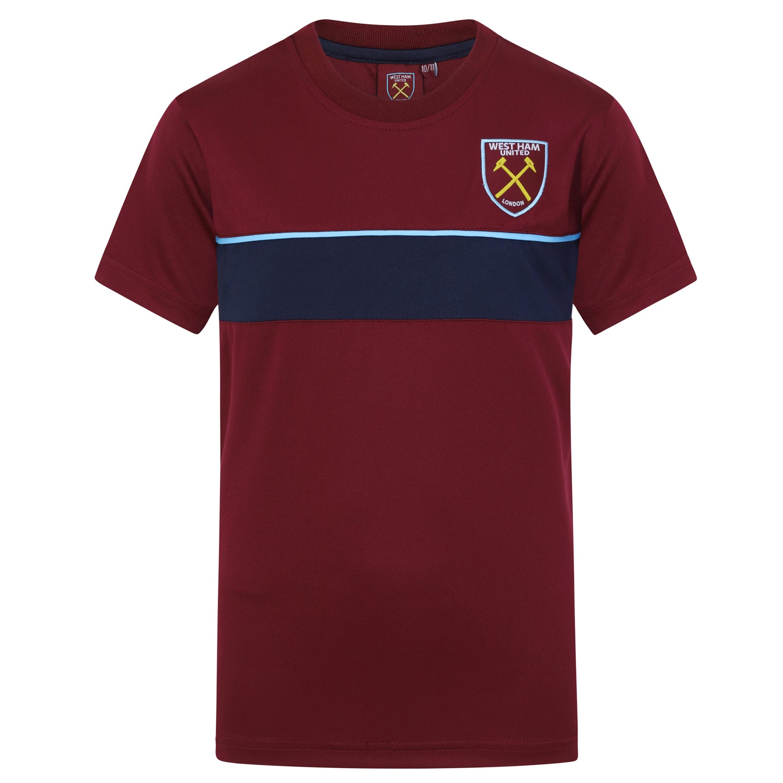 West Ham kids poly T-shirt in claret with club crest to chest