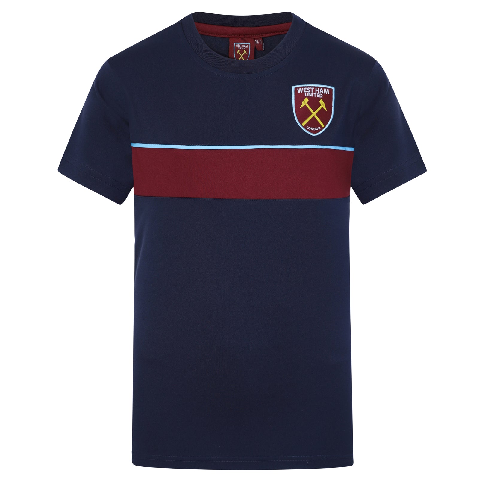 West Ham kids poly T-shirt in navy blue with club crest to chest
