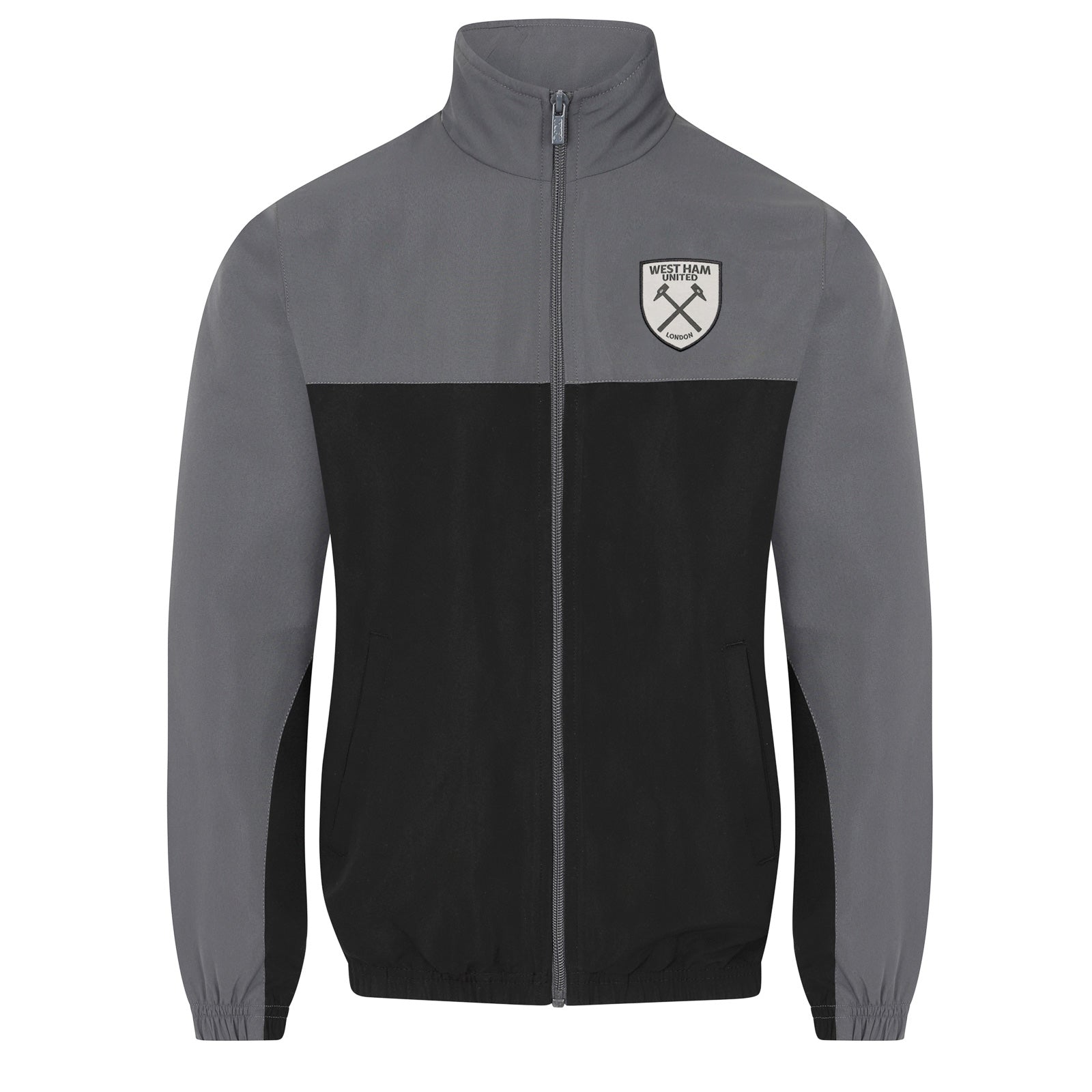 West Ham adults tracksuit in grey with club crest to chest and left thigh