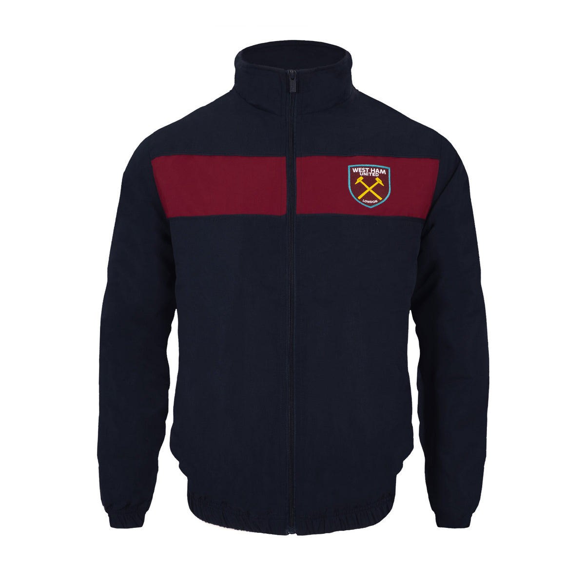 West Ham kids tracksuit in navy blue with club crest to chest and left thigh