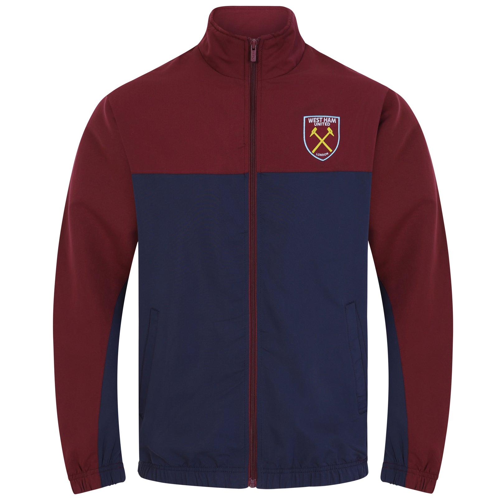 West Ham adults tracksuit in navy blue with club crest to chest and left thigh