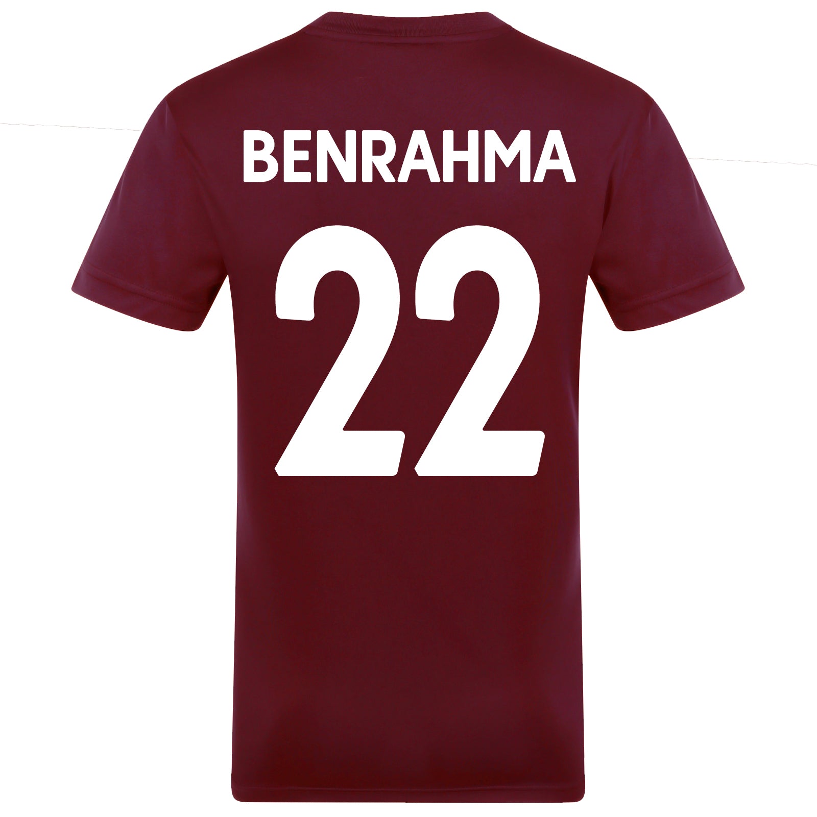 West Ham adults poly T-shirt in claret with club crest to chest