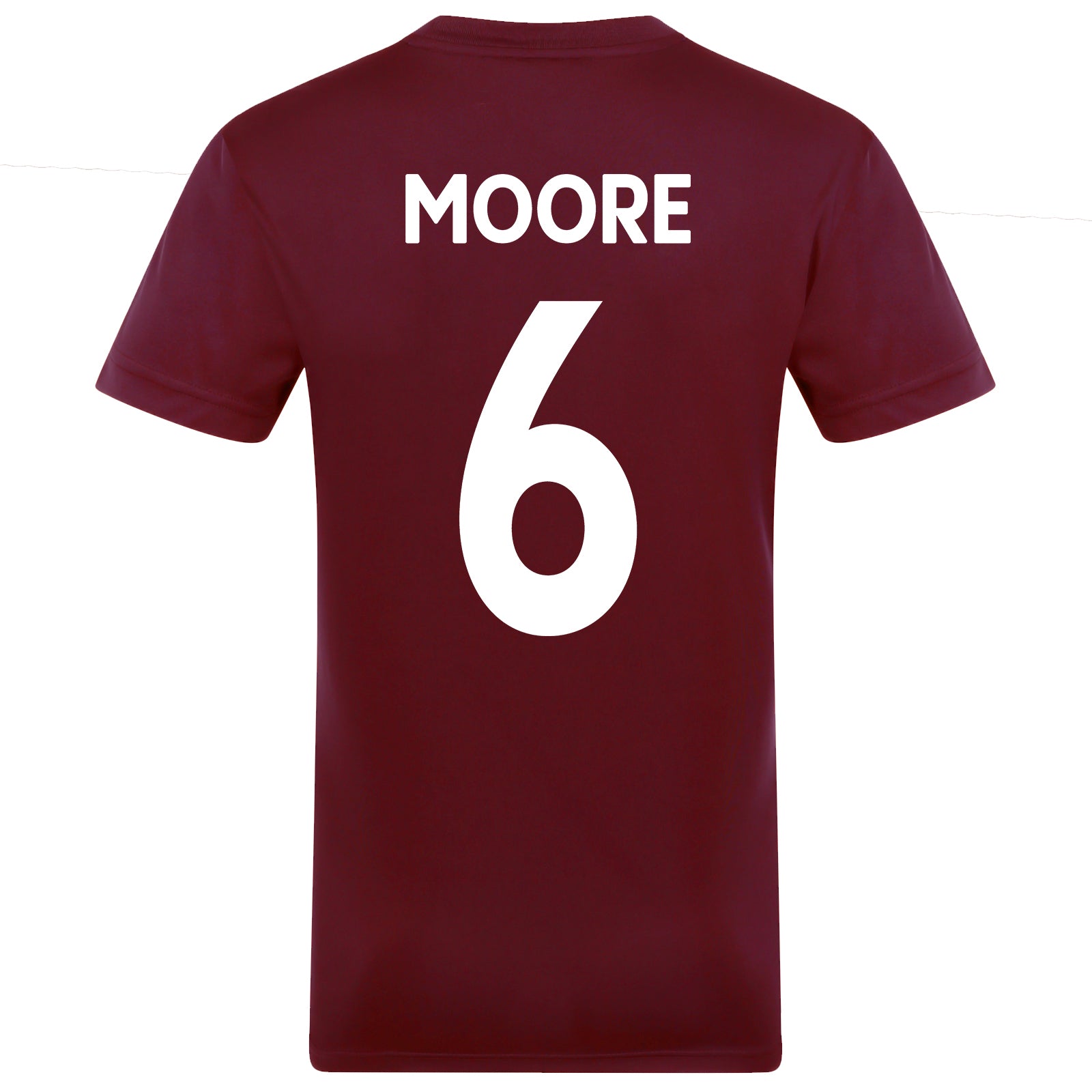 West Ham adults poly T-shirt in claret with club crest to chest