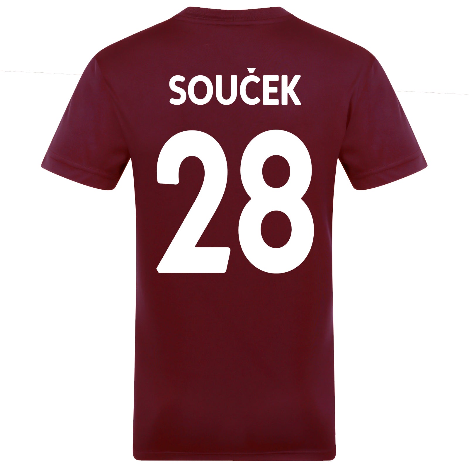 West Ham adults poly T-shirt in claret with club crest to chest