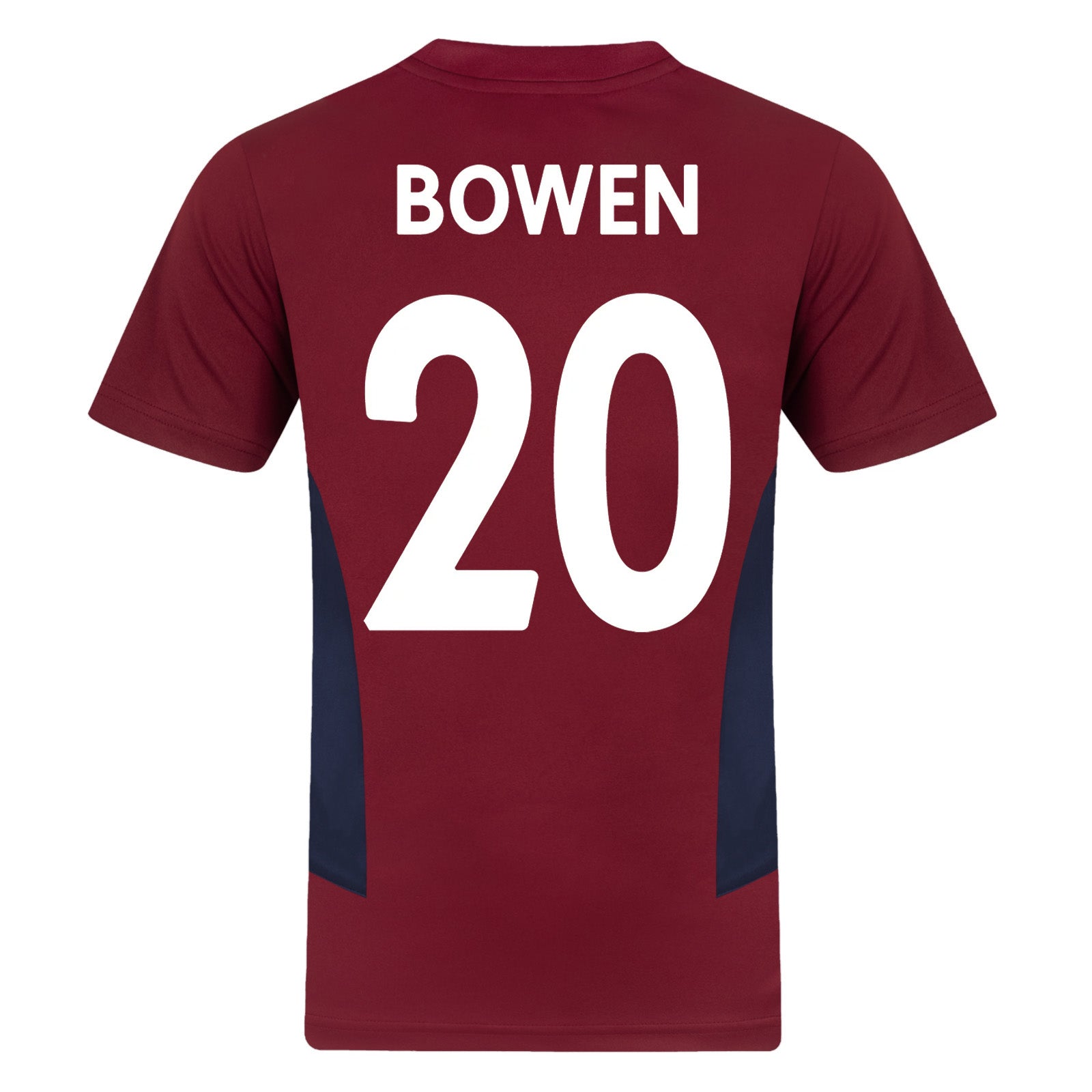 West Ham adults poly T-shirt in claret with club crest to chest