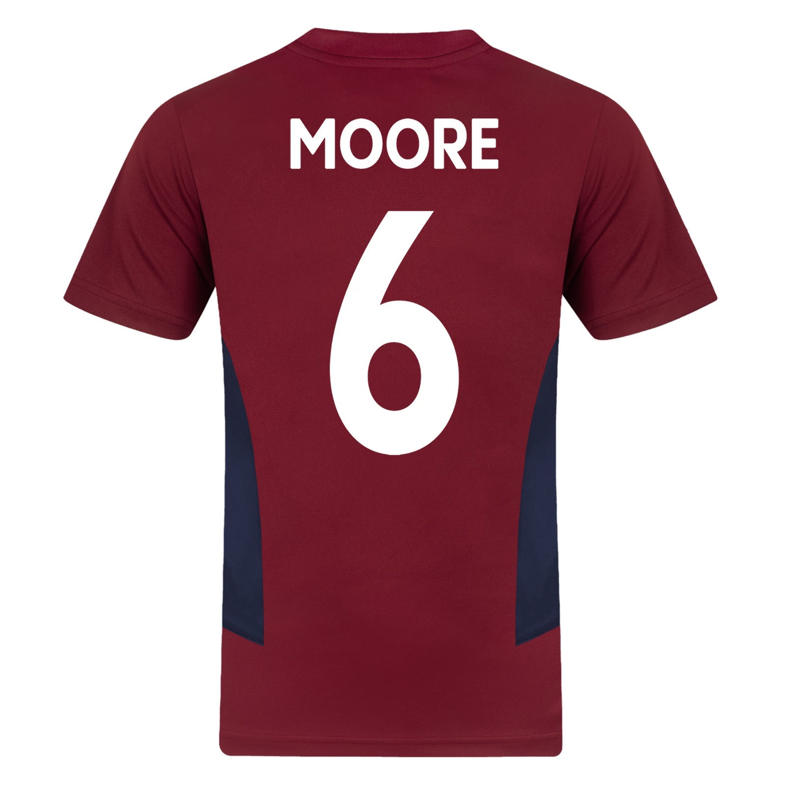 West Ham adults poly T-shirt in claret with club crest to chest