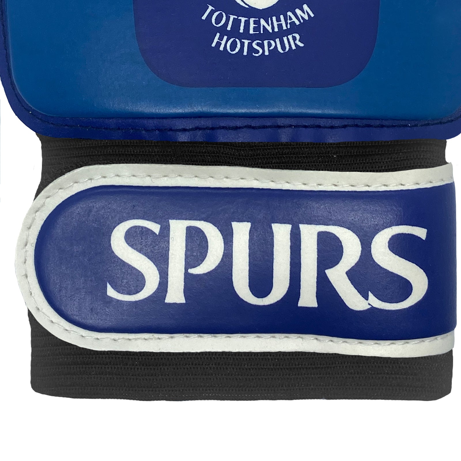 Spurs goalie gloves in blue gloves with THFC crest & text print to each glove.