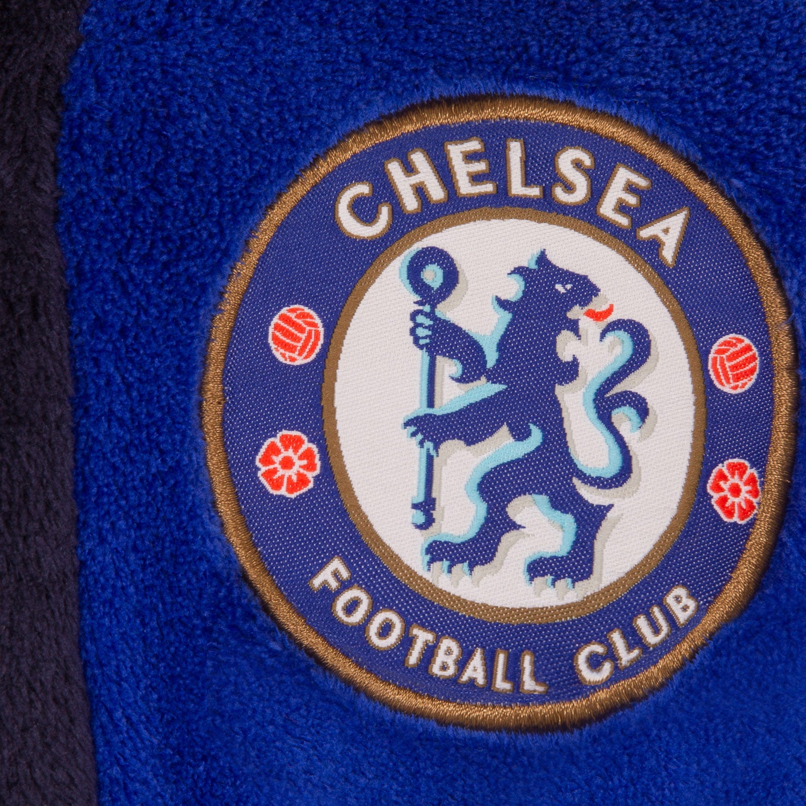 Chelsea kids dressing gown in royal blue with crest