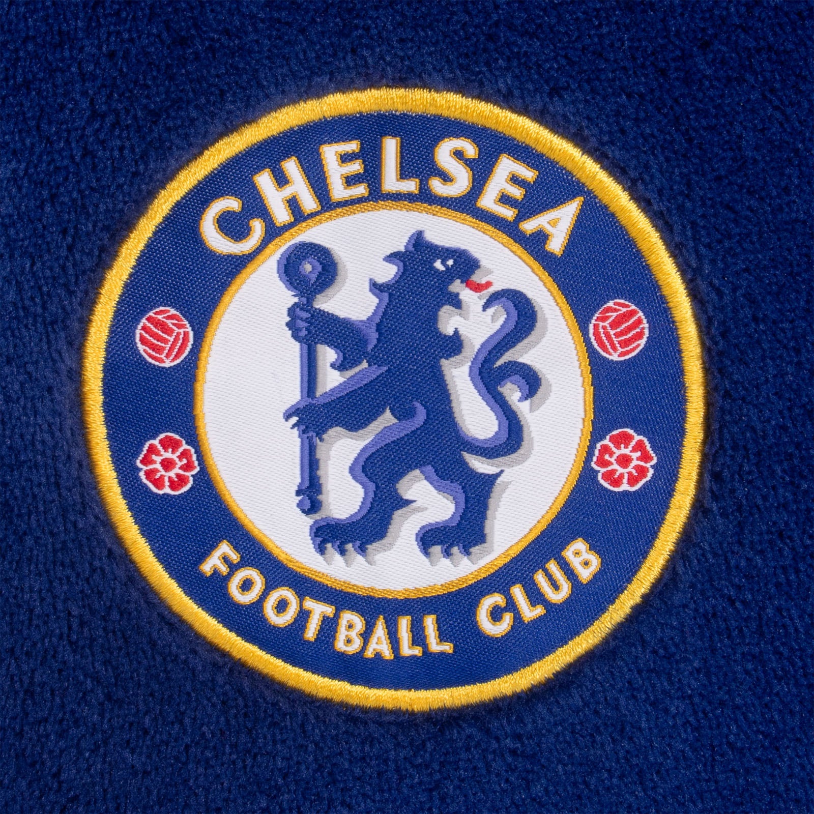 Chelsea kids dressing gown in navy blue with crest