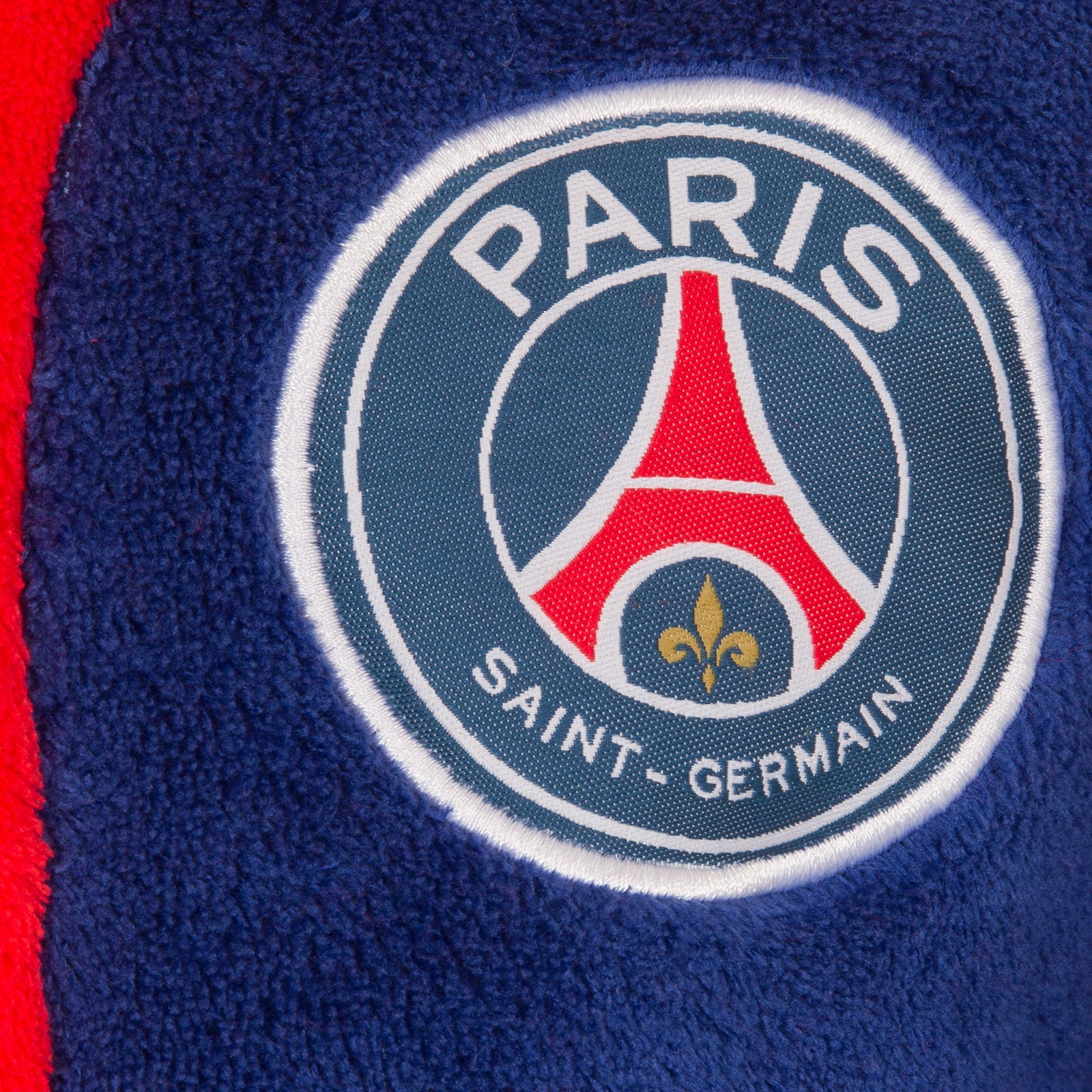 PSG kids hooded dressing gown in blue with crest