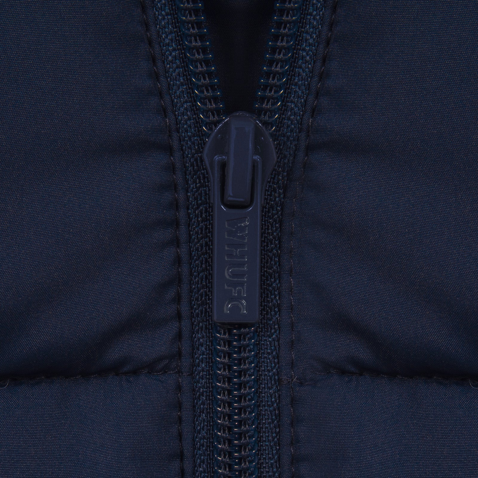 West Ham kids quilted jacket in navy with club crest to chest.