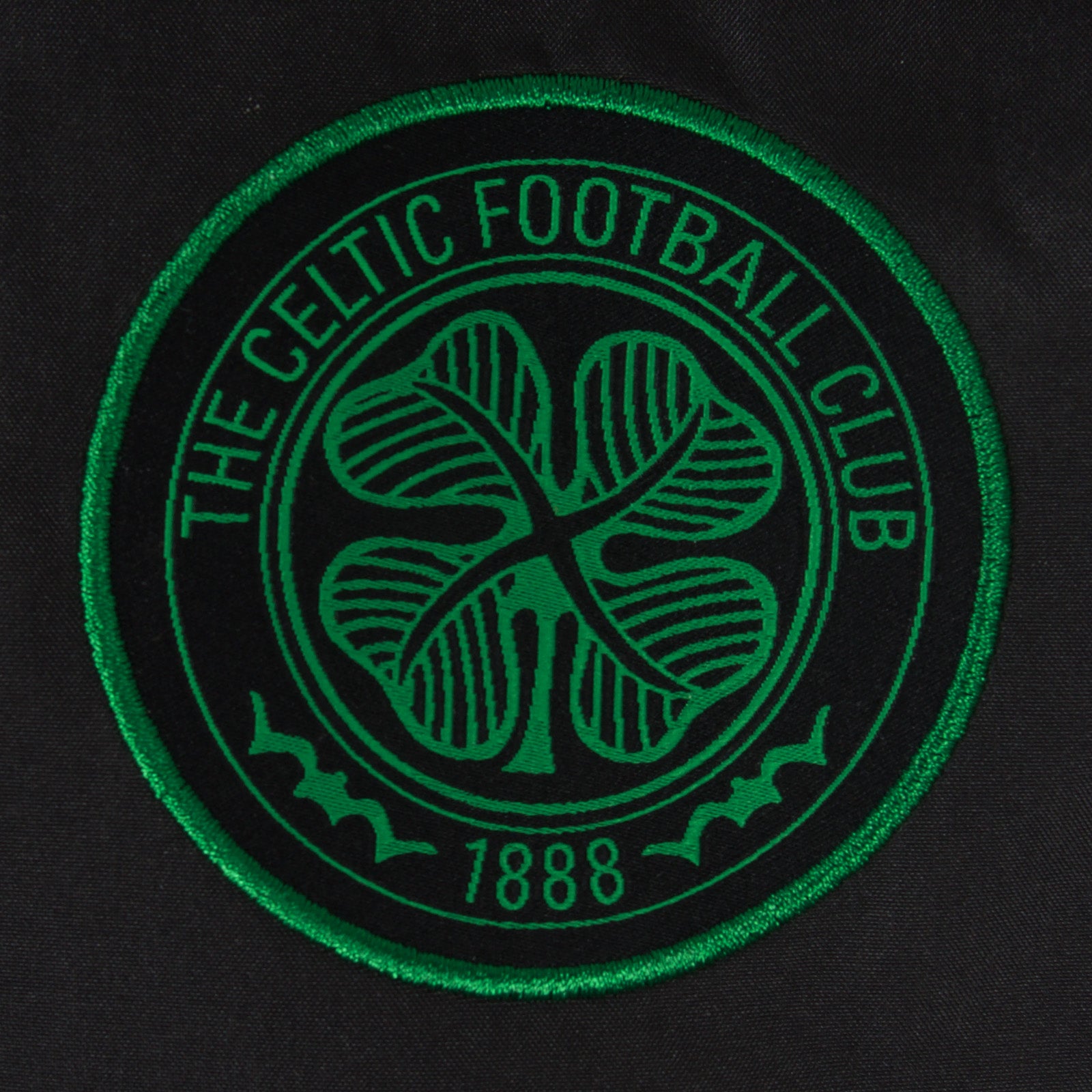 Celtic adults hooded shower jacket in black with club crest to chest
