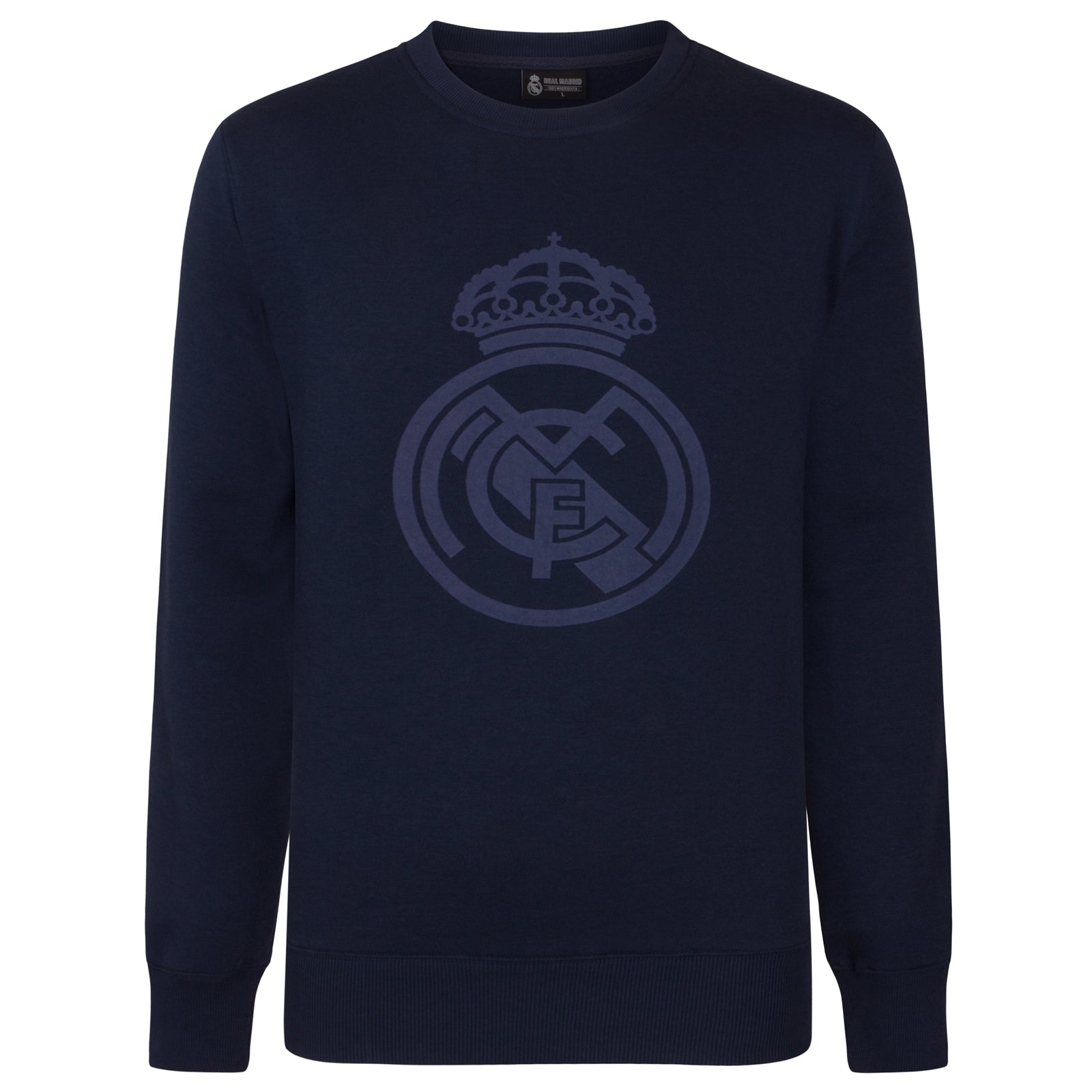 Real Madrid kids sweatshirt in navy blue with club crest to chest.