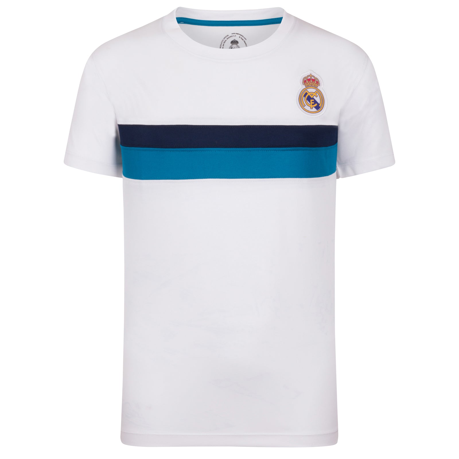 Real Madrid kids T-shirt in white with woven club crest to chest