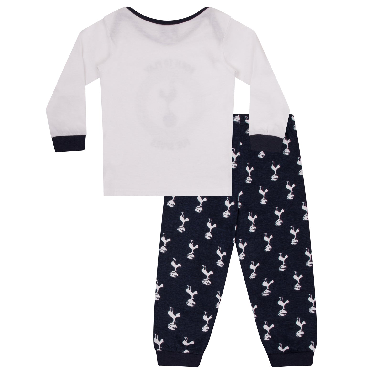 Spurs baby pyjamas with white top and navy bottoms