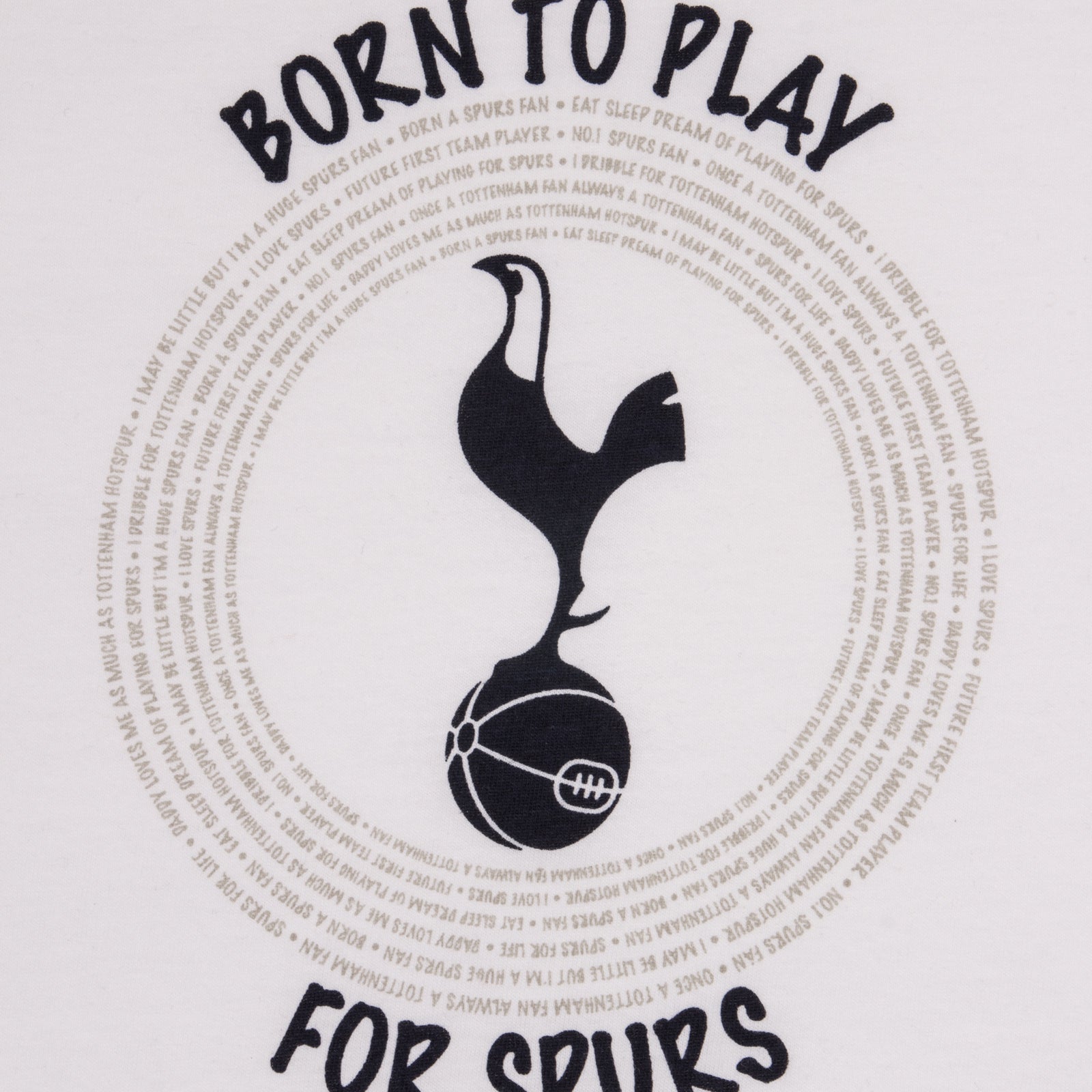 Spurs baby pyjamas with white top and navy bottoms