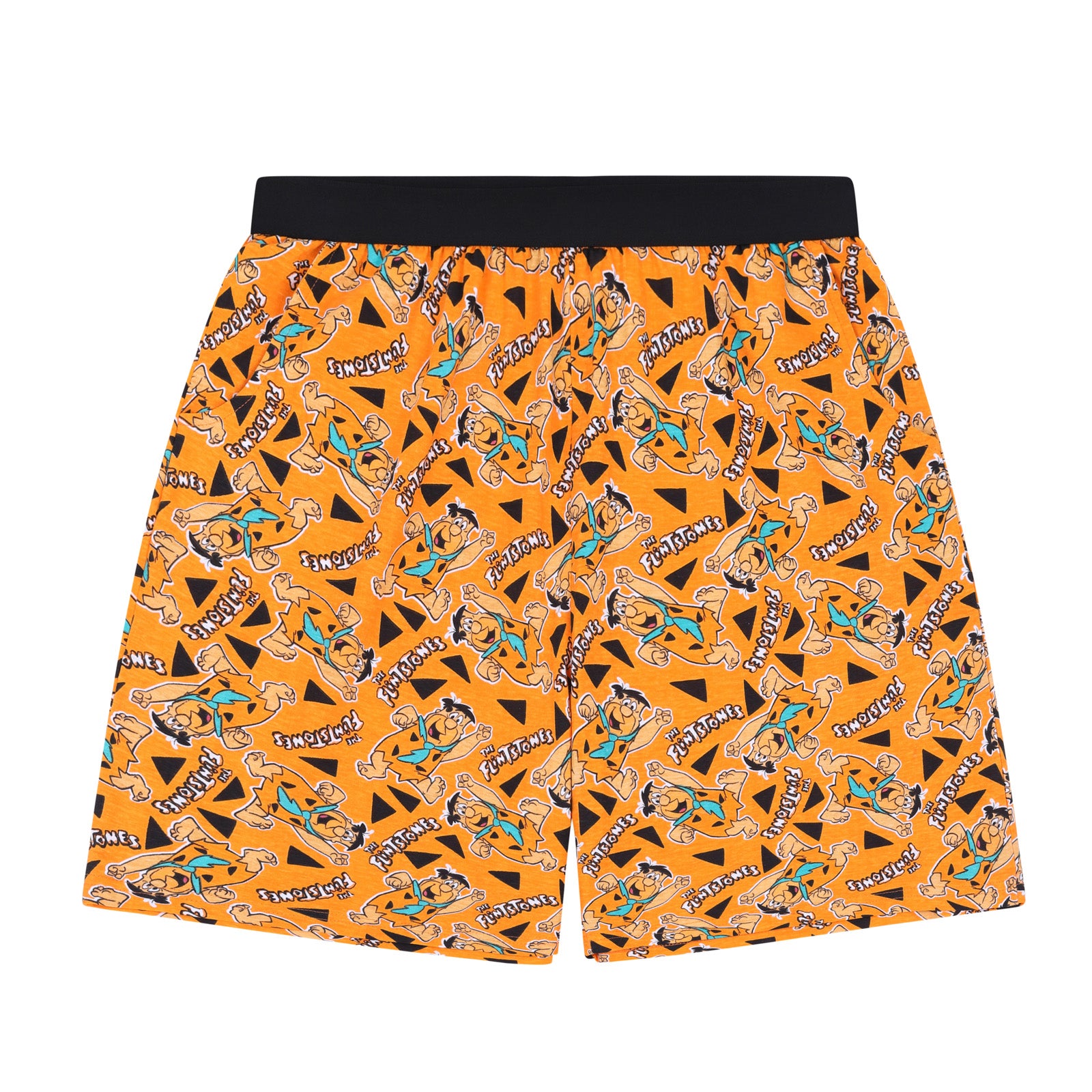 The Flintstones Fred Flintstone kids pyjamas in black with large character print to front.