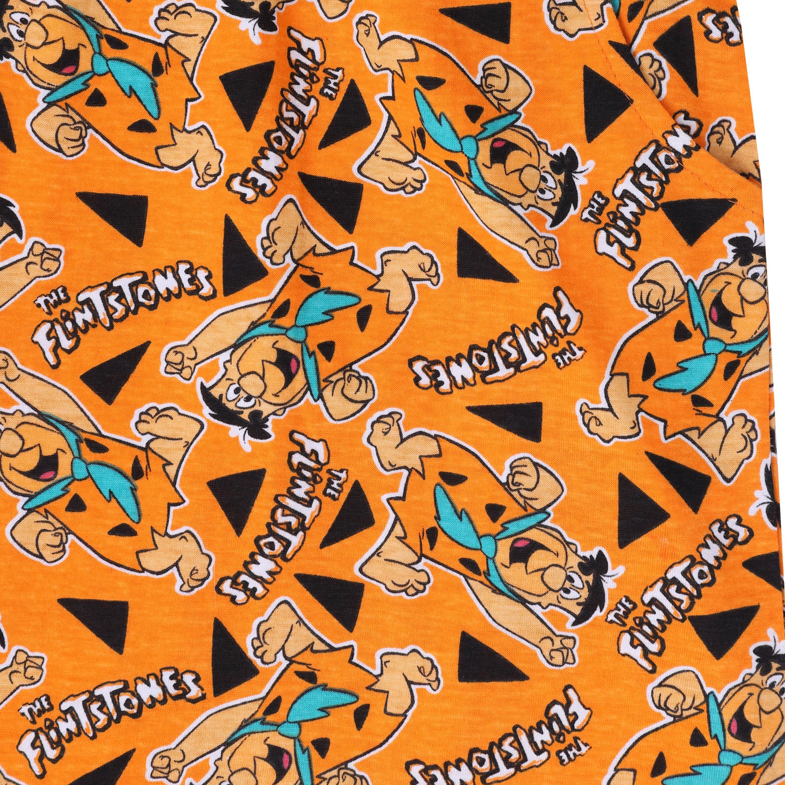 The Flintstones Fred Flintstone kids pyjamas in black with large character print to front.