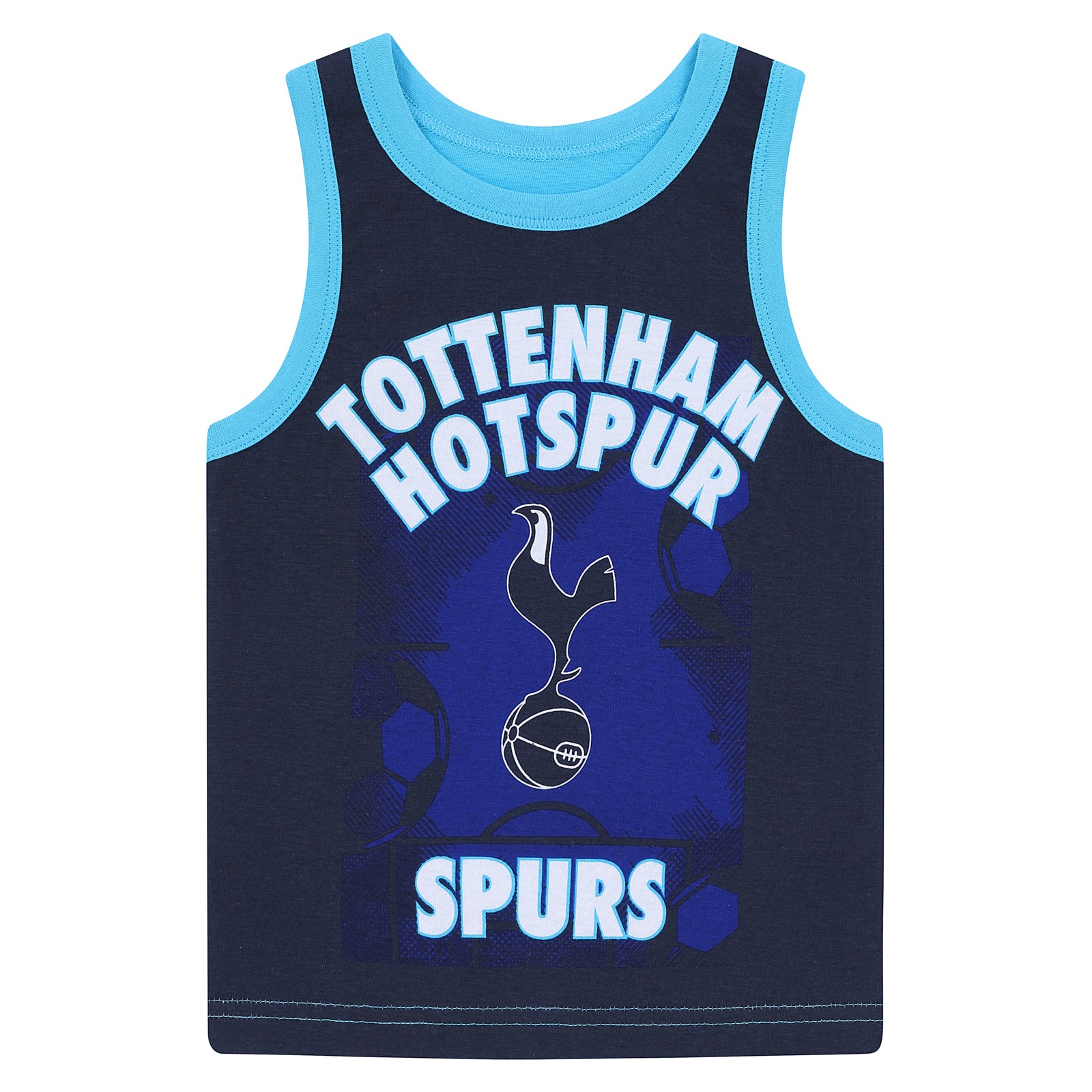 Tottenham boxer shorts & vest set for boys in blue & white