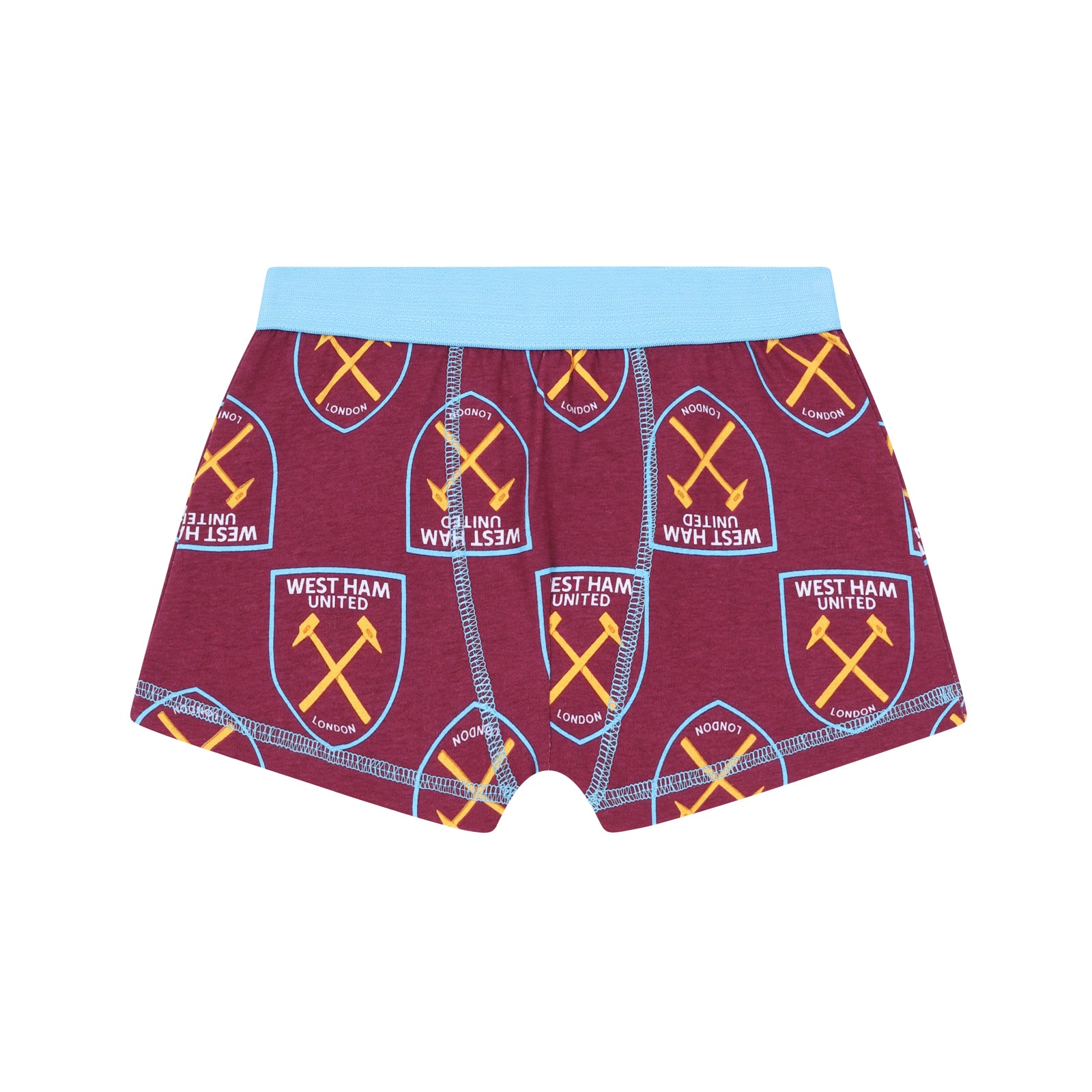 West Ham Utd boxer shorts & vest set for boys in claret & blue