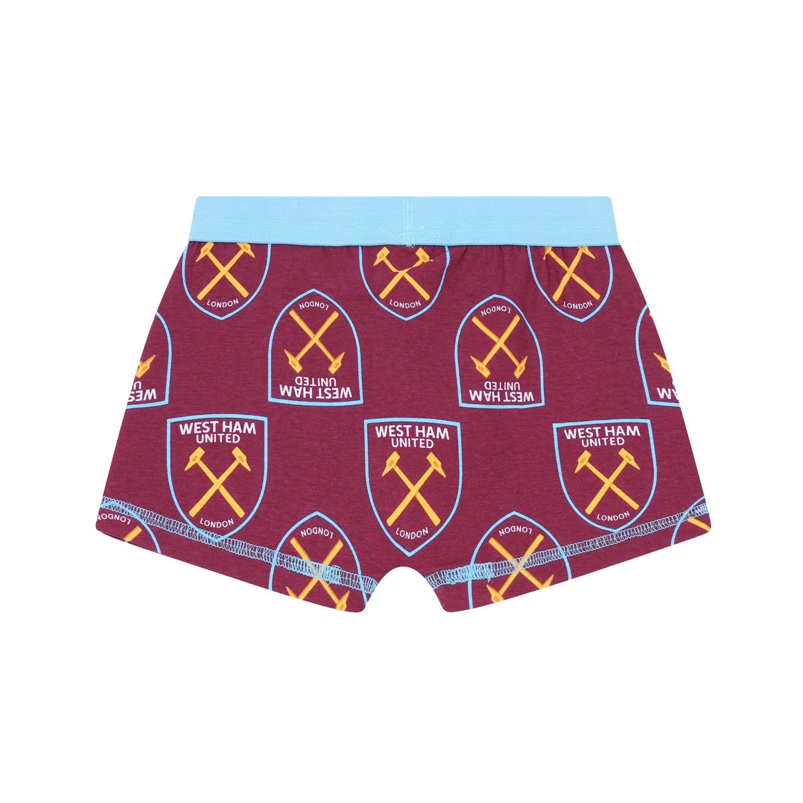 West Ham Utd boxer shorts & vest set for boys in claret & blue