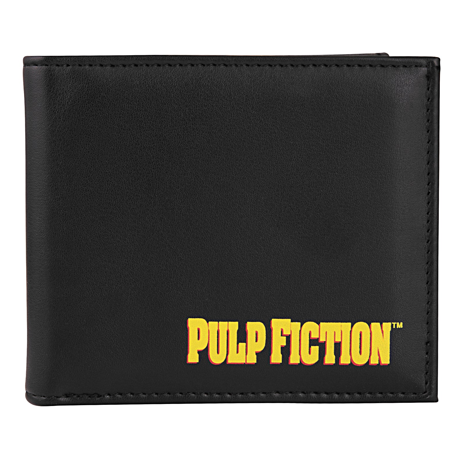 Pulp Fiction black leather money wallet in a tin. Text to front and image print & text inside.