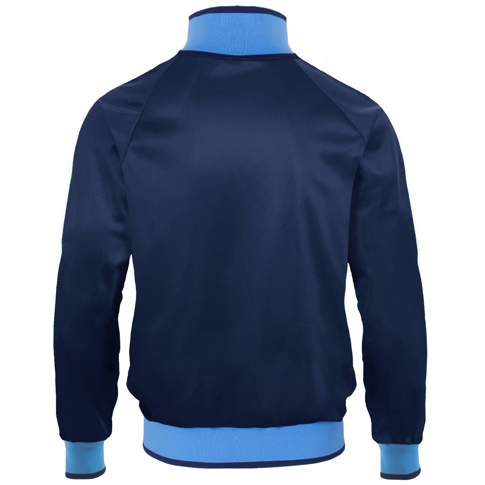 Man City kids retro track jacket in navy blue with club crest to chest.