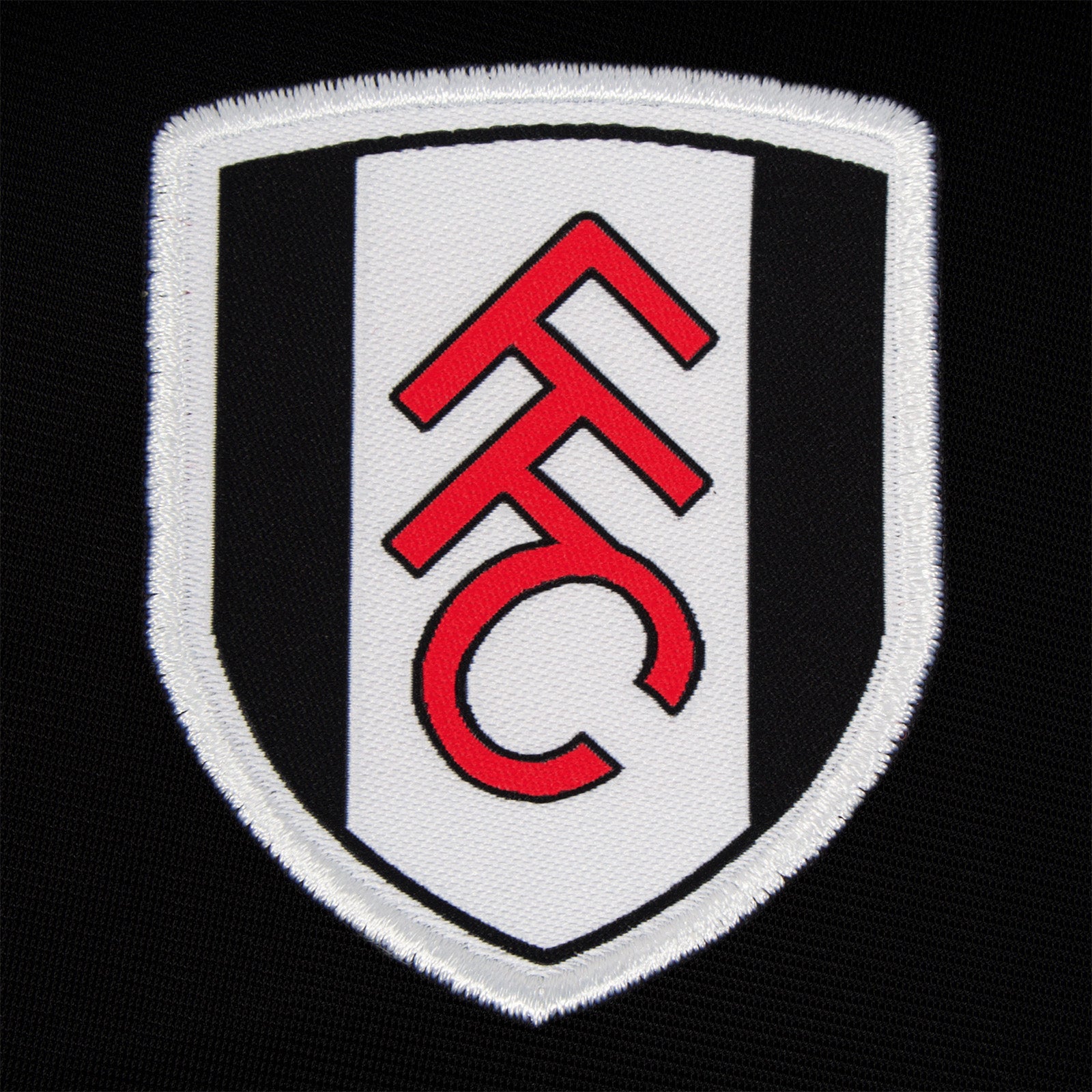 Fulham adults retro track jacket in black with club crest to chest.