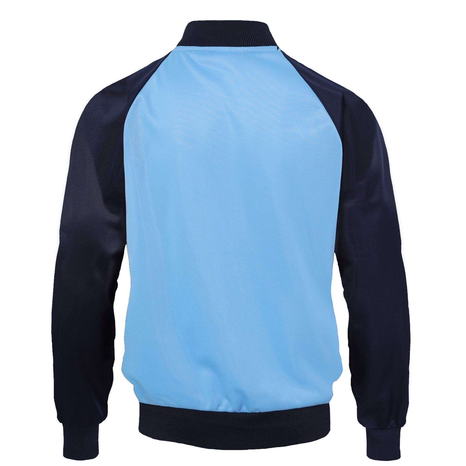 Man City kids retro track jacket in sky blue with club crest to chest.