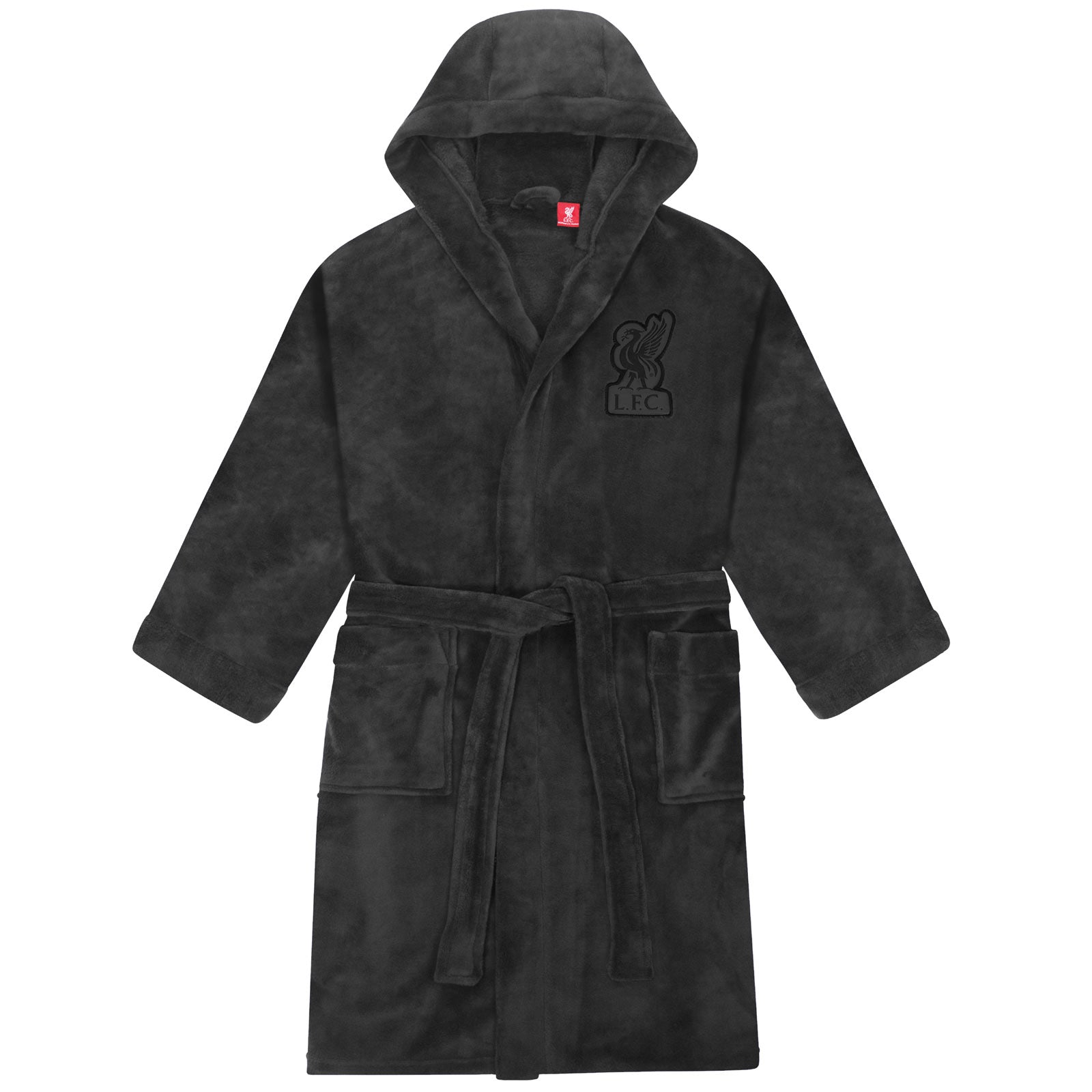 Liverpool adults dressing gown in grey with a crest