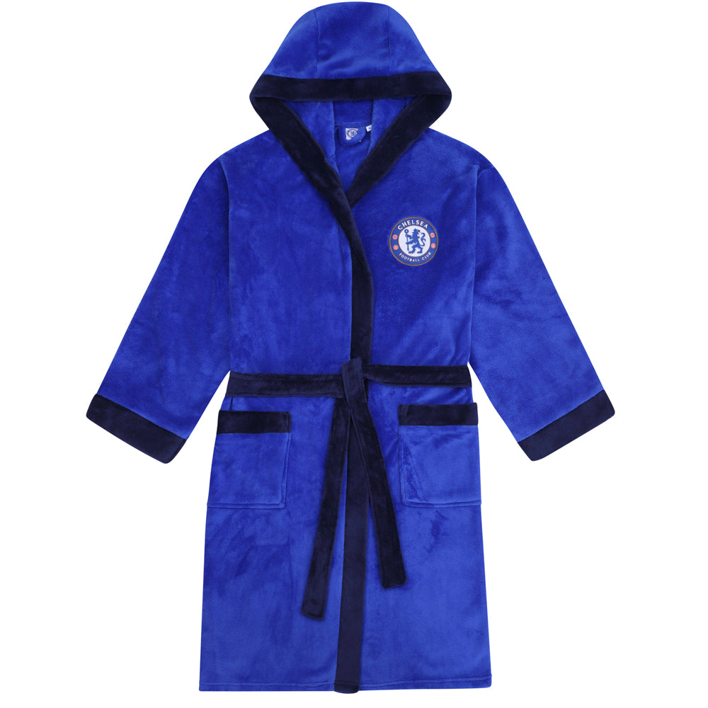 Chelsea adults dressing gown in royal blue with crest