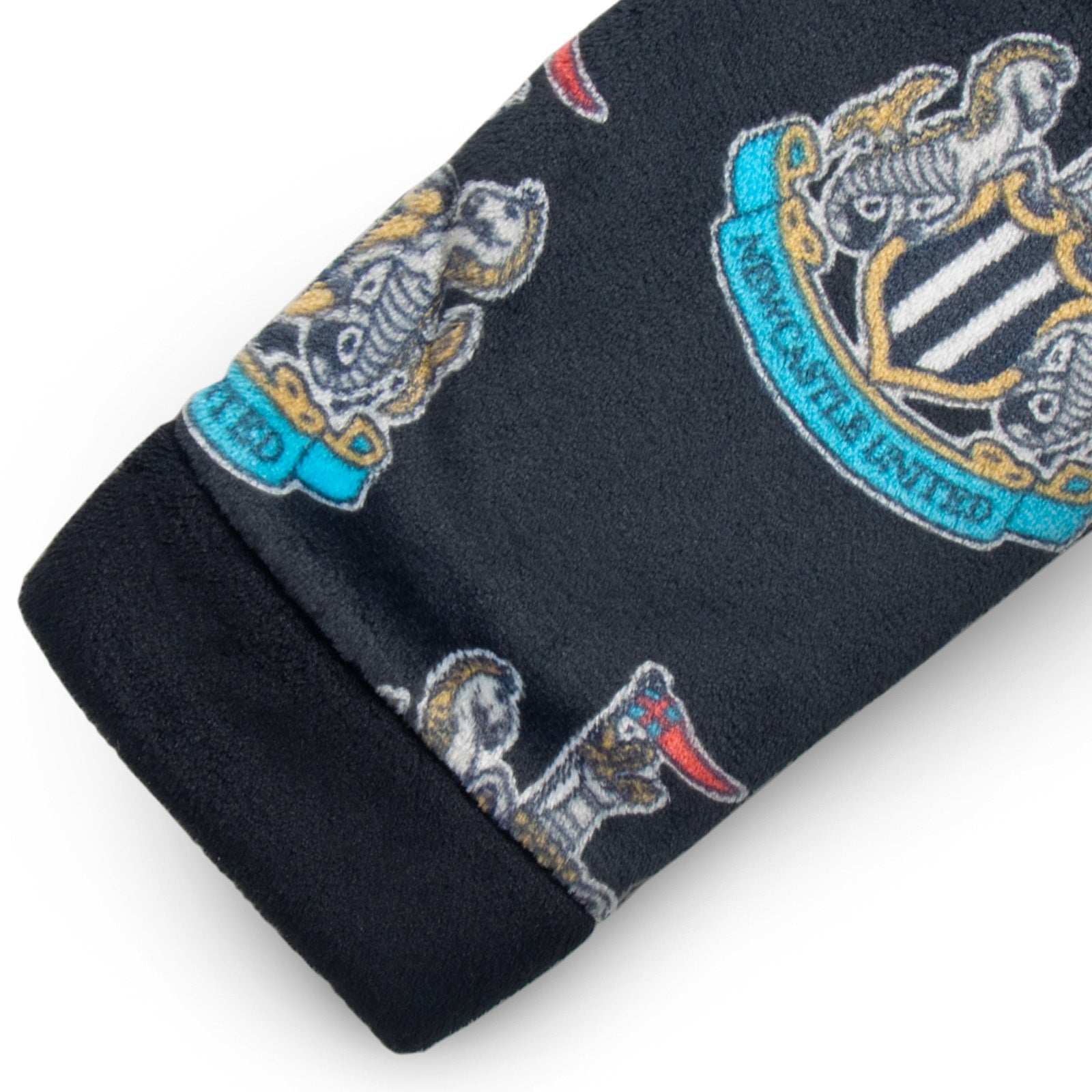 Newcastle United kids hooded dressing gown in all over print crest