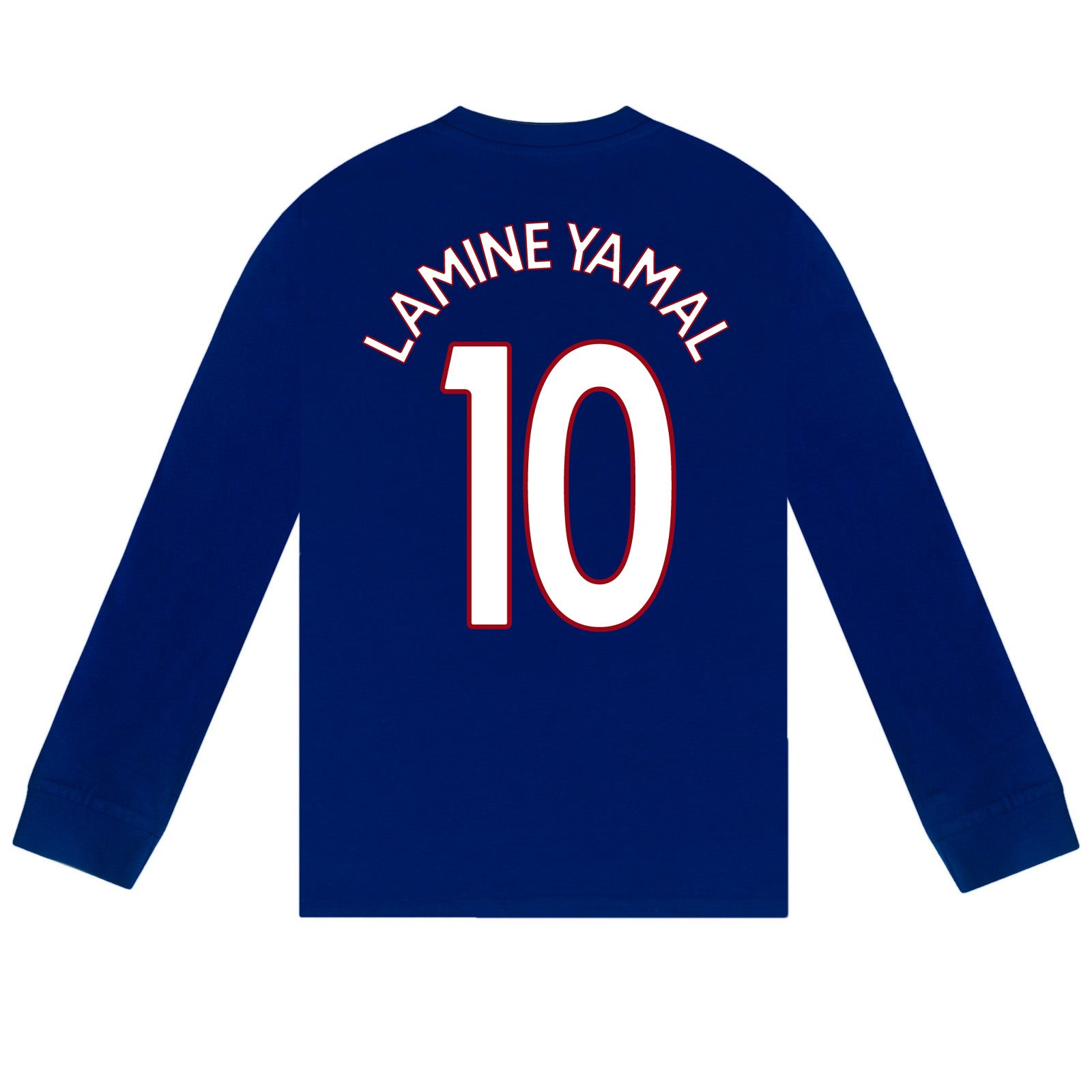 FC Barcelona kids long pyjamas in reflex blue. Long sleeve top featuring the club crest. Long legged bottoms with the club crest and Barca Text.