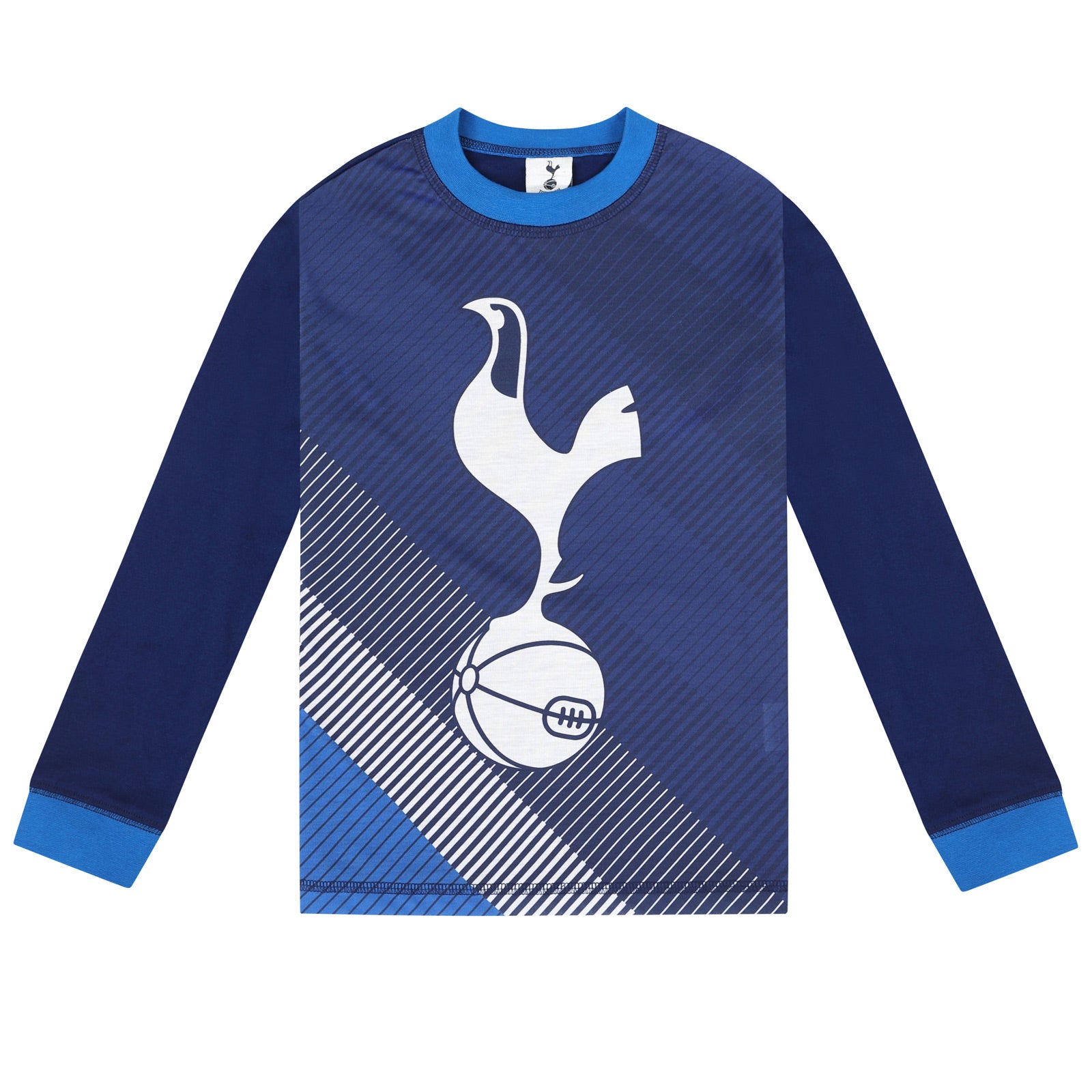 Spurs kids long pyjamas in blue incl a long sleeve top with graphic crest with long legged bottoms