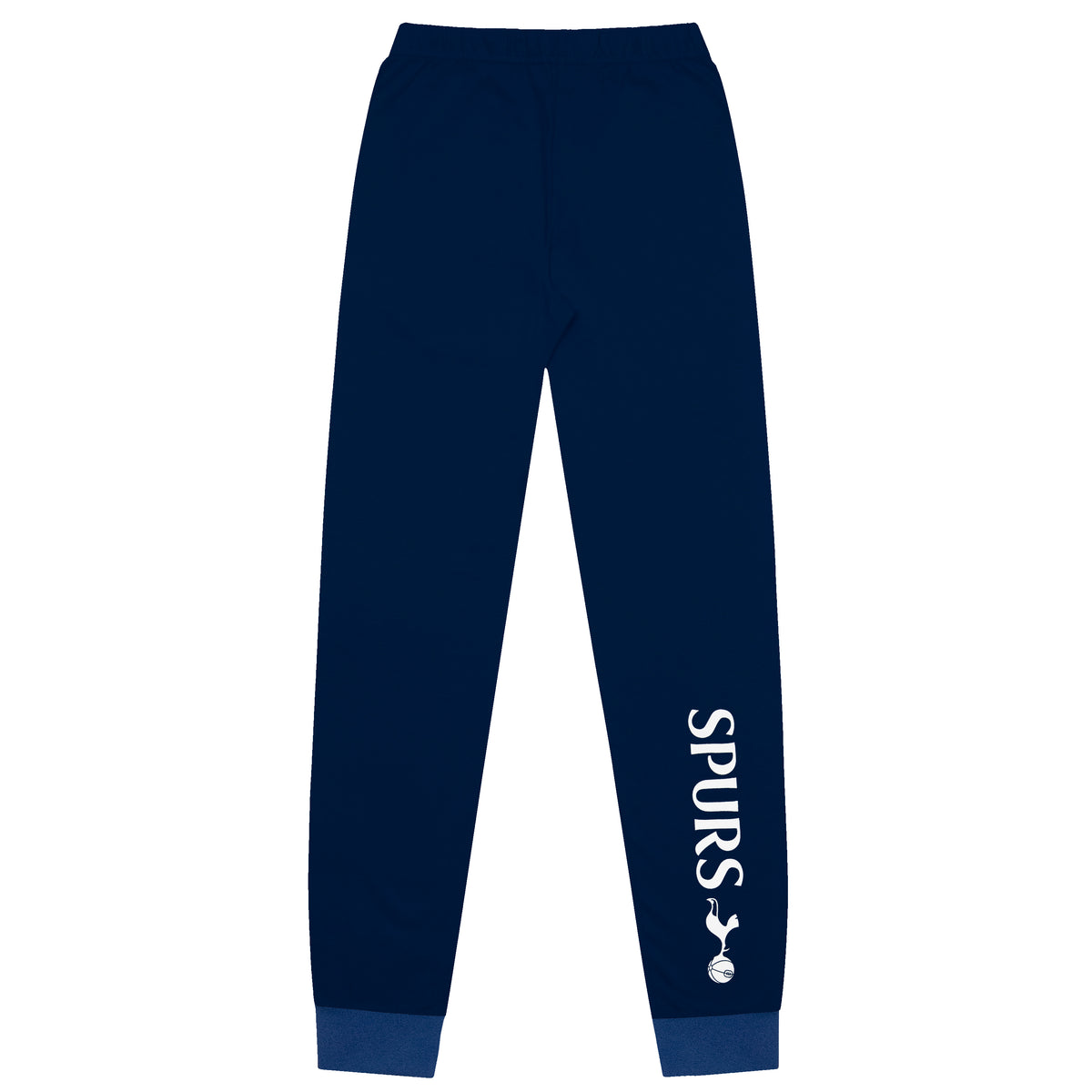 Spurs kids long pyjamas in navy blue with long sleeve top with graphic crest with long legged bottoms
