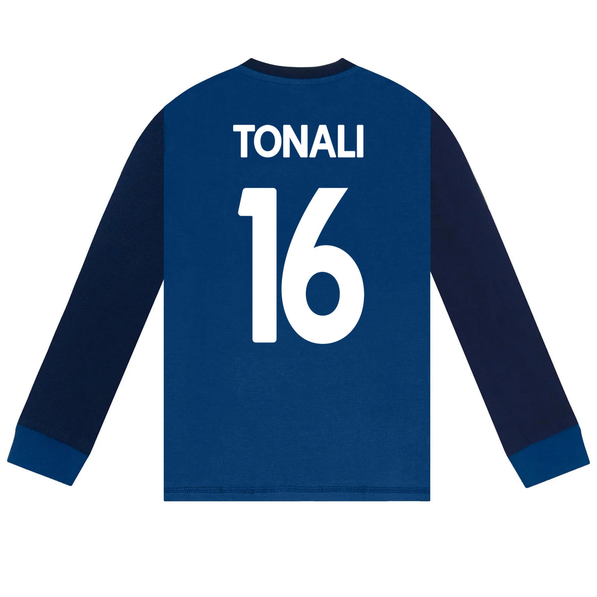 Spurs kids long pyjamas in navy blue with long sleeve top with graphic crest with long legged bottoms