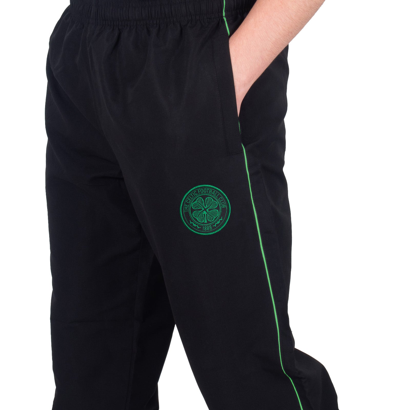 Celtic kids tracksuit in black with club crest to chest and left thigh