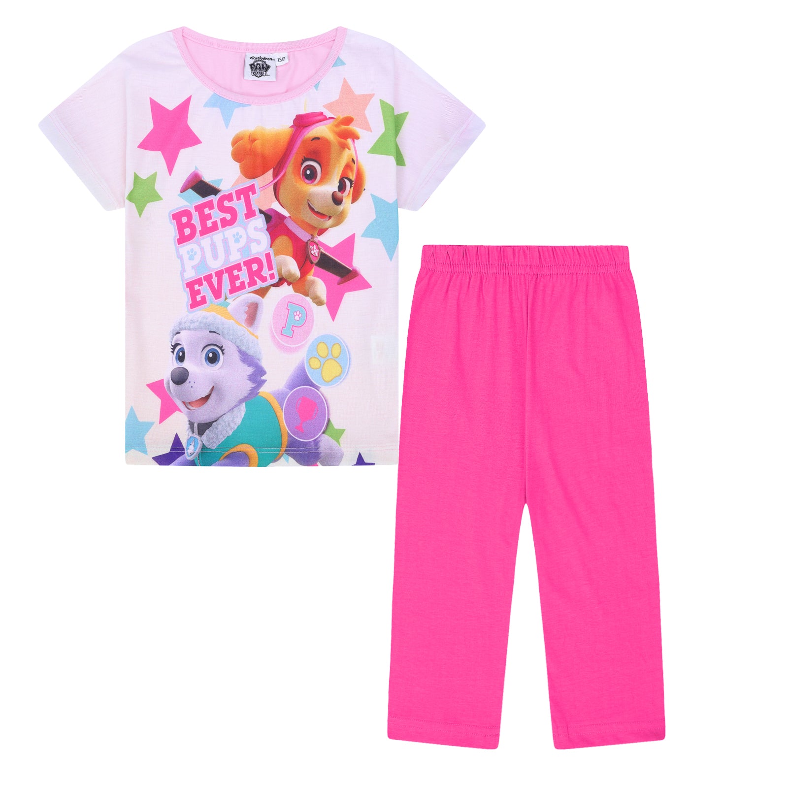 PAW Patrol kids pyjamas in blue. Short sleeve top with large character graphic to front and long bottoms.