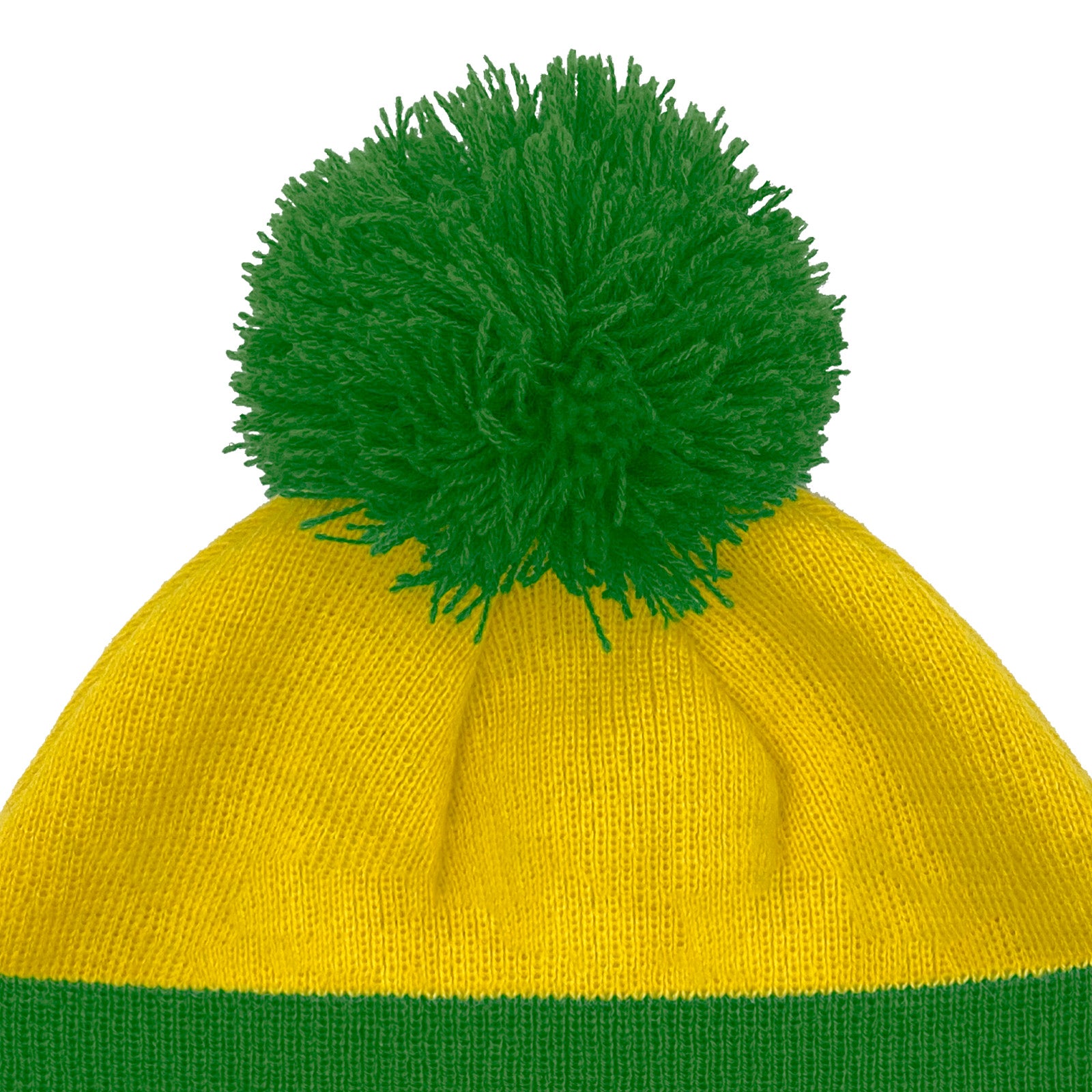 Man United retro bobble hat in yellow & green