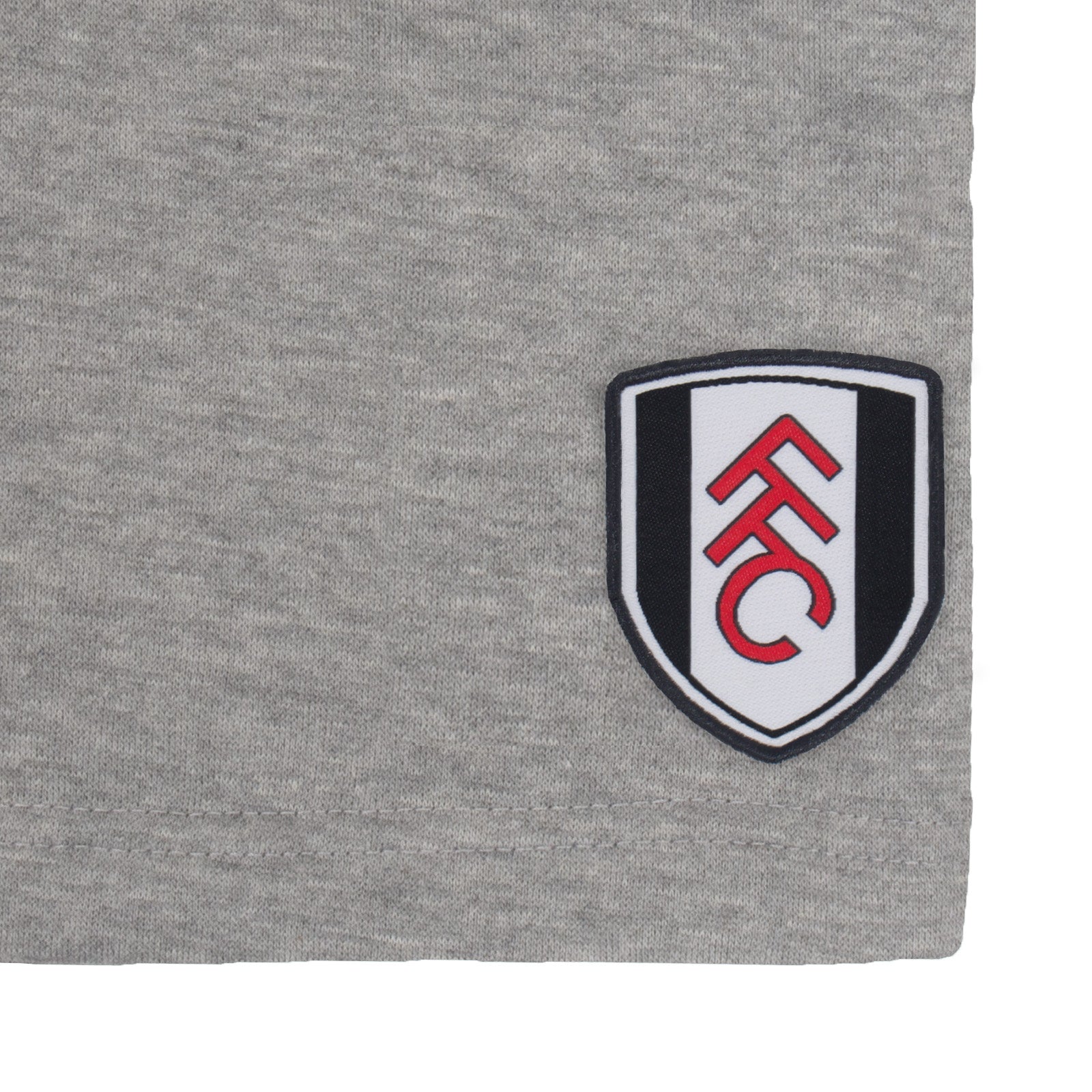 Fulham adults fleece shorts in grey with crest to left leg and pockets to front & back.
