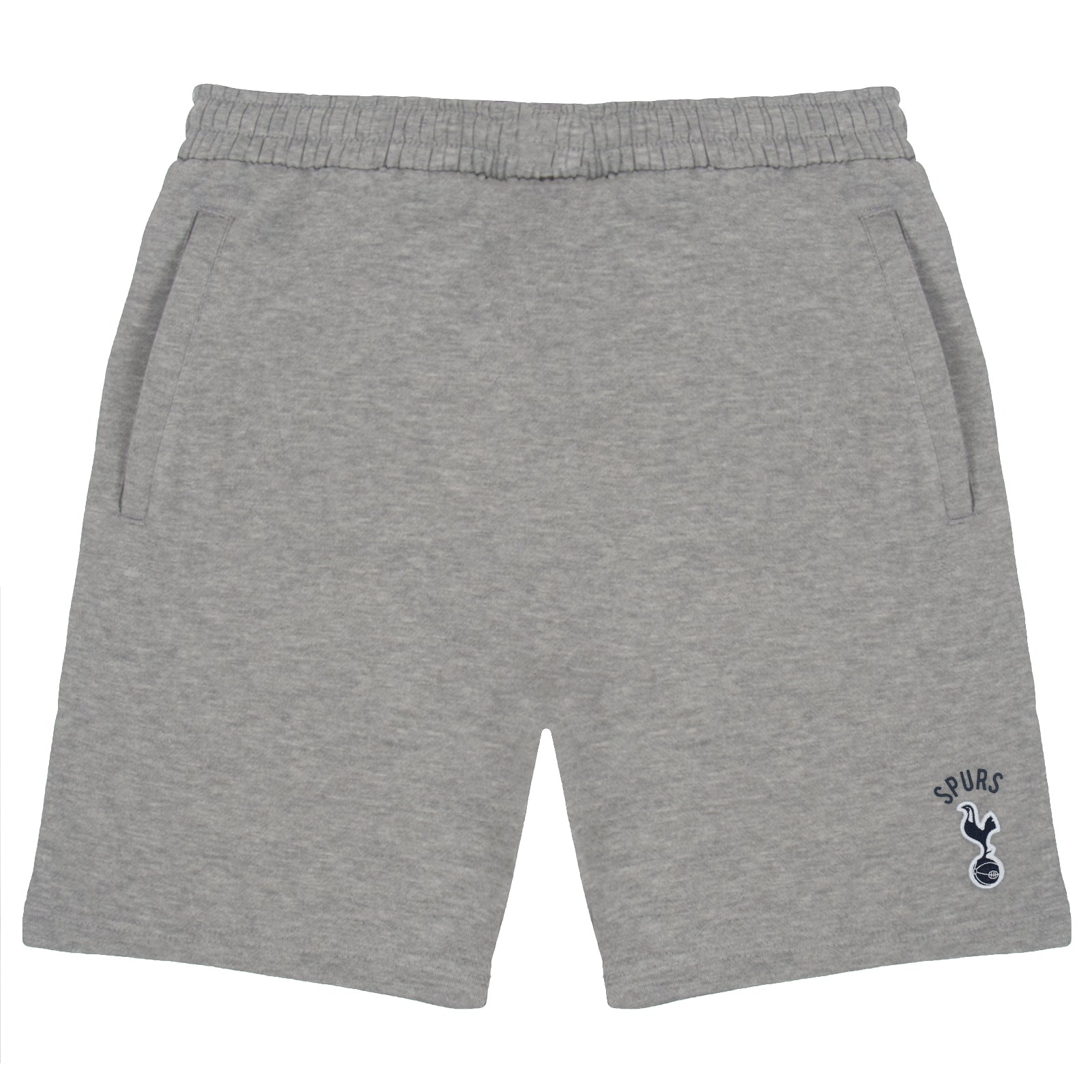 Spurs adults fleece shorts in grey with crest to left leg and pockets to front & back.