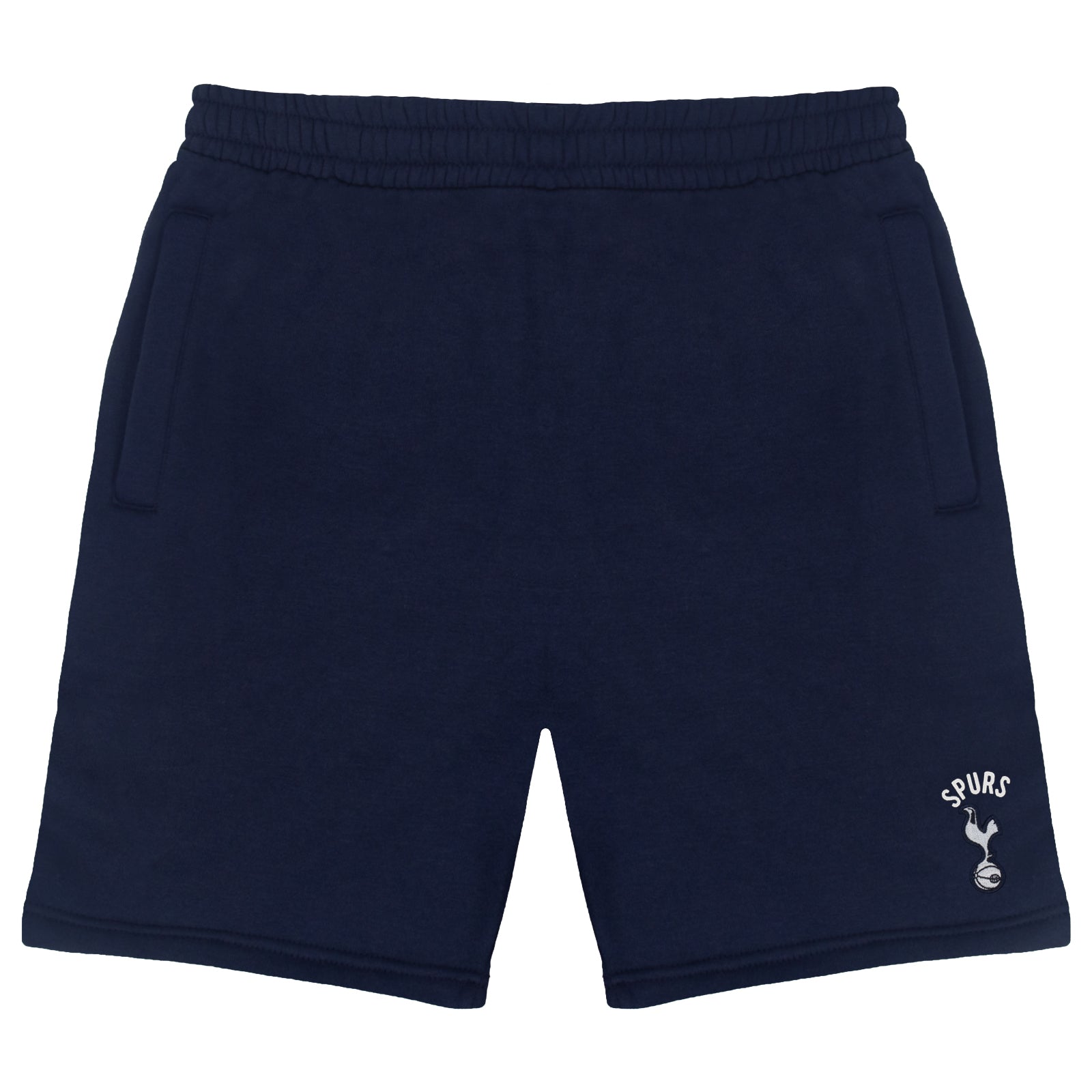 Spurs adults fleece shorts in navy blue with crest to left leg and pockets to front & back.