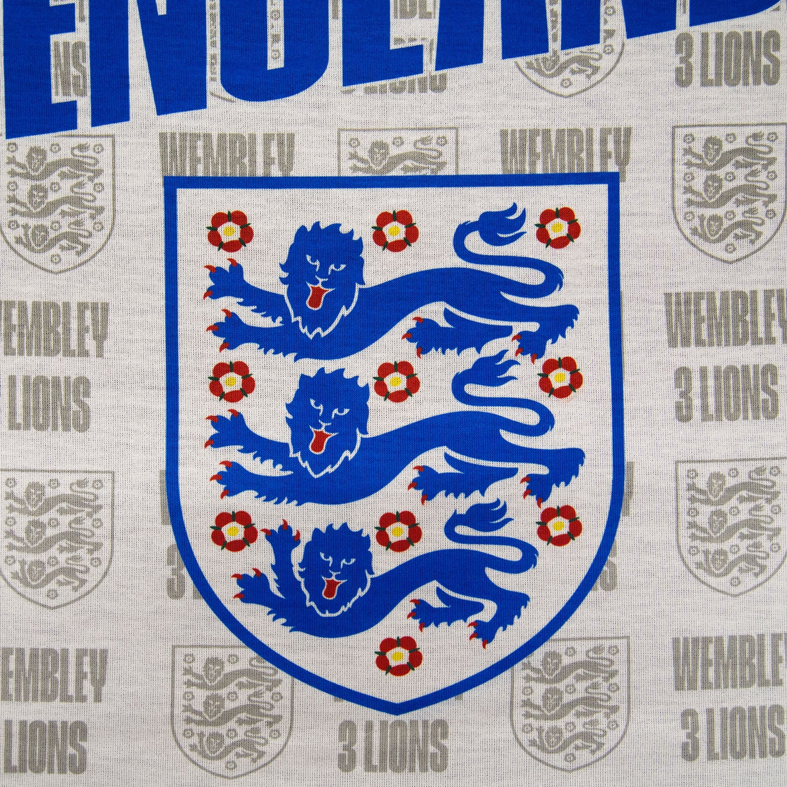 England kids pyjamas in white. Short sleeve top with graphic and shorts with 3 Lions logo to the left leg.