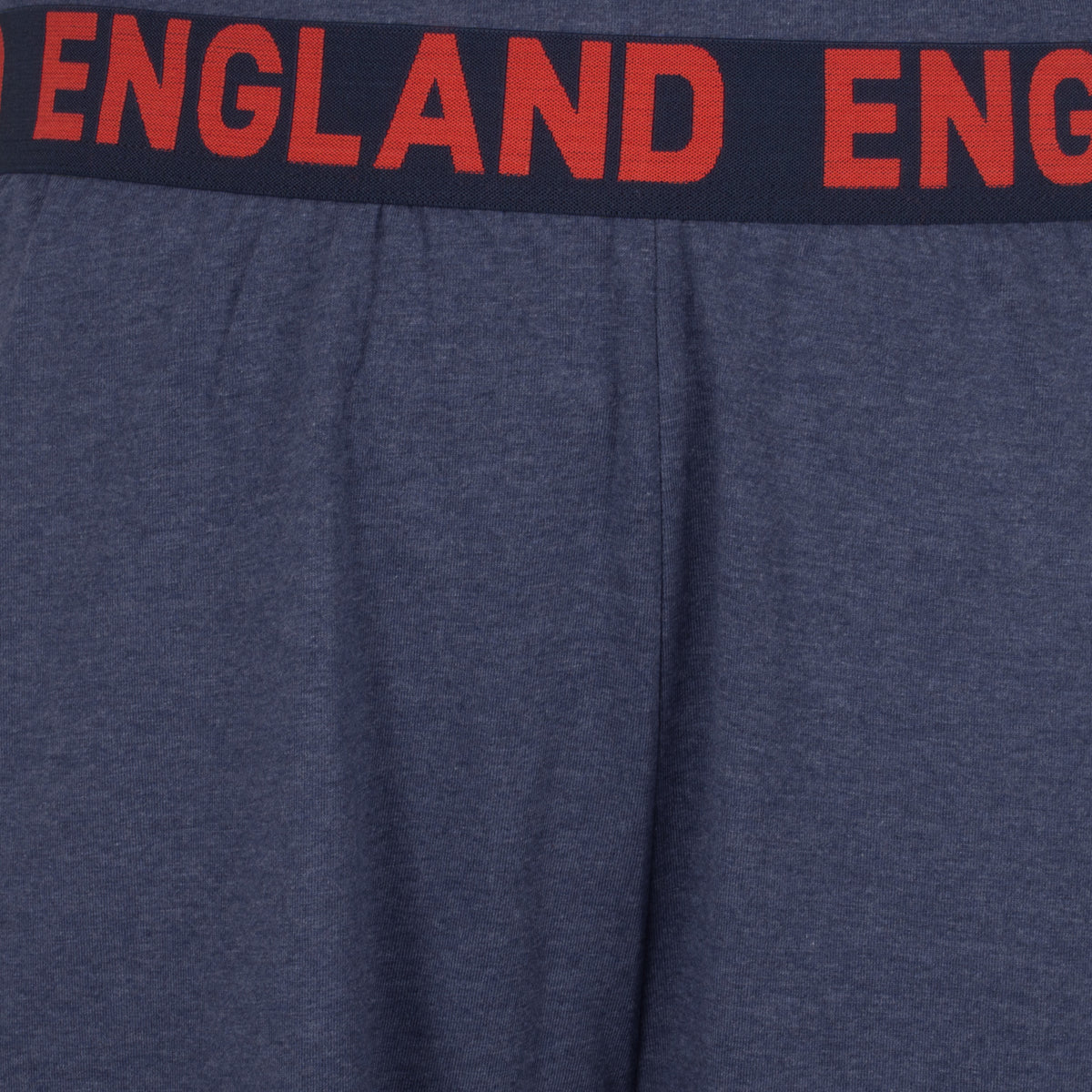 England adults short pyjamas in navy marl. T-shirt and shorts set featuring the three lions crest plus 'ENGLAND text to the waistband