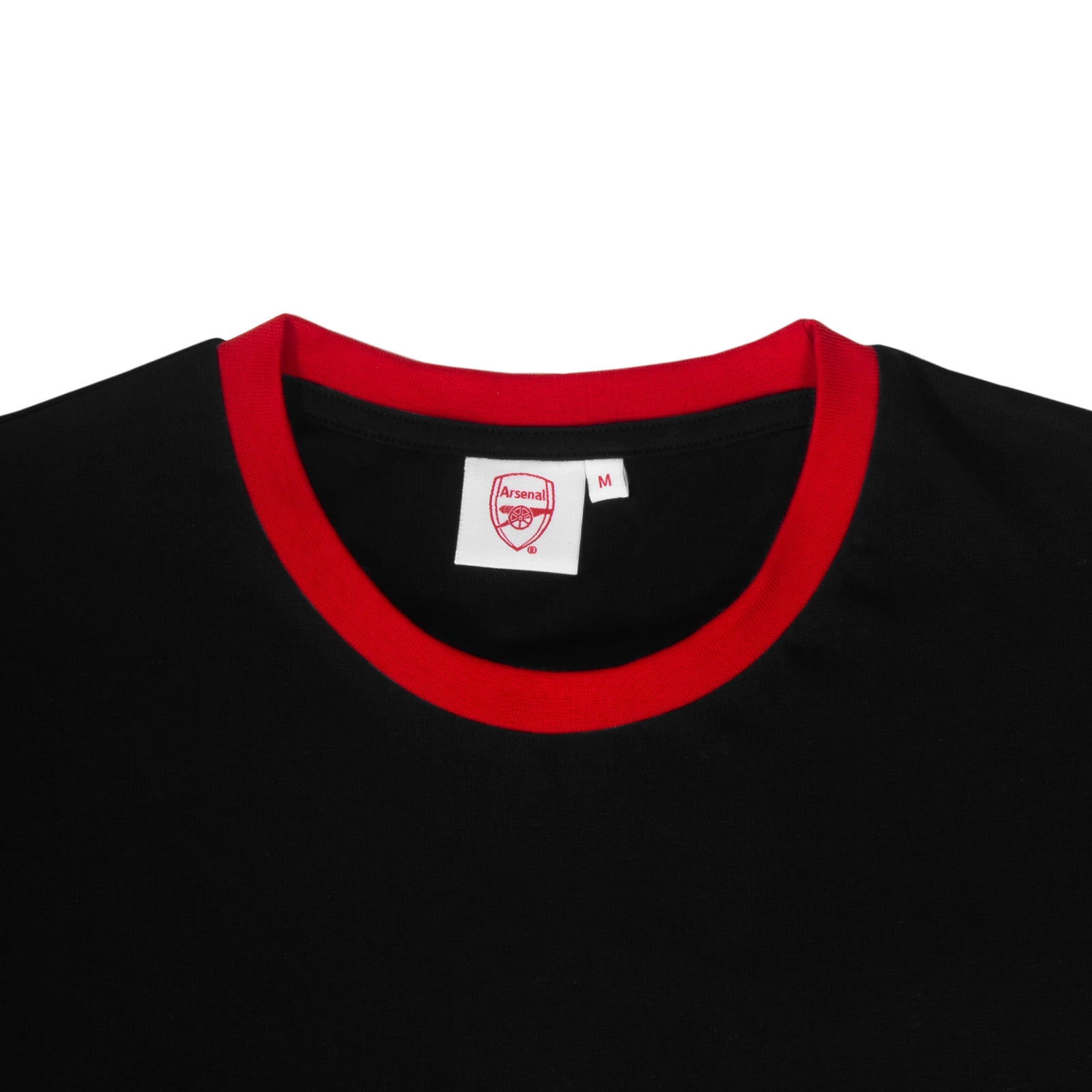 Arsenal adults long pyjamas in black. Two-tone short sleeve top with club crest and long bottoms with crest.