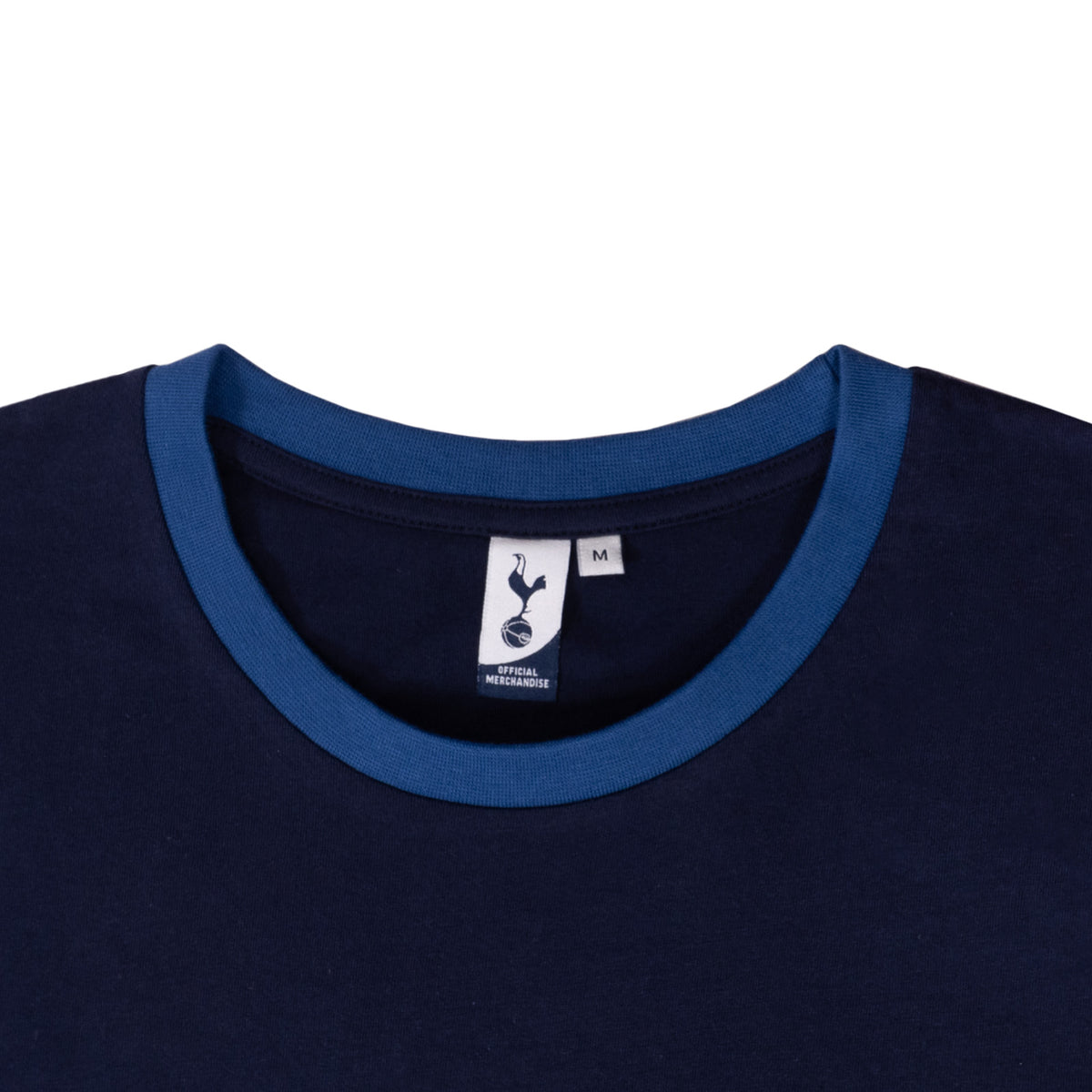 Tottenham Hotspur adults long pyjamas in blue. Short sleeve top featuring club crest to chest. Long bottoms with club crest to leg and SPURS text on the waistband